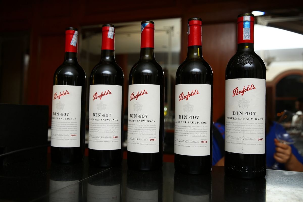 The Penfolds range of wines served