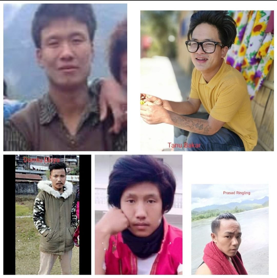 The photos of five missing youths. Credit: Indian Army