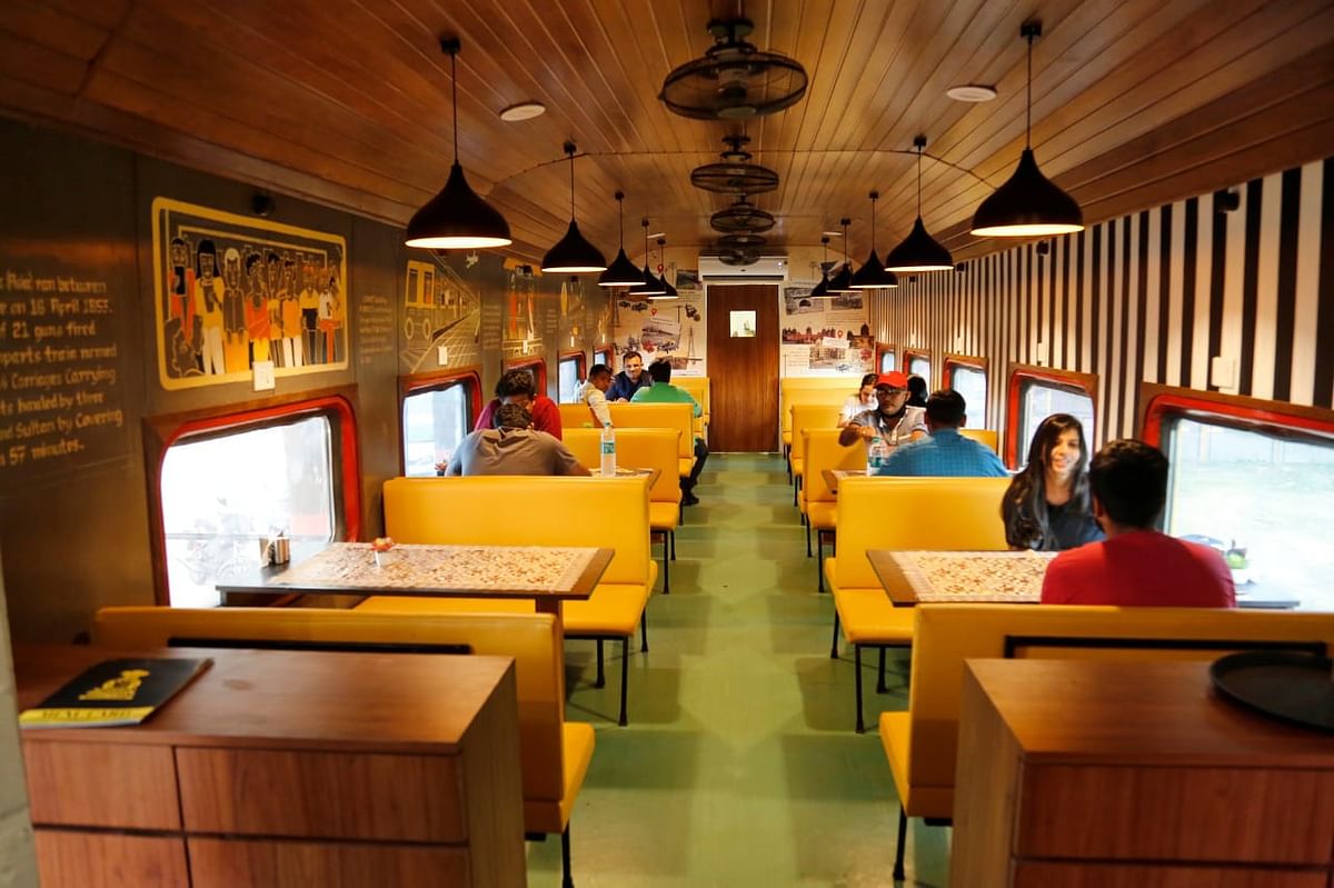 The interior of the restaurant has been decorated in such a way that diners can enjoy the experience of 'rail dining'. Credit: Central Railways