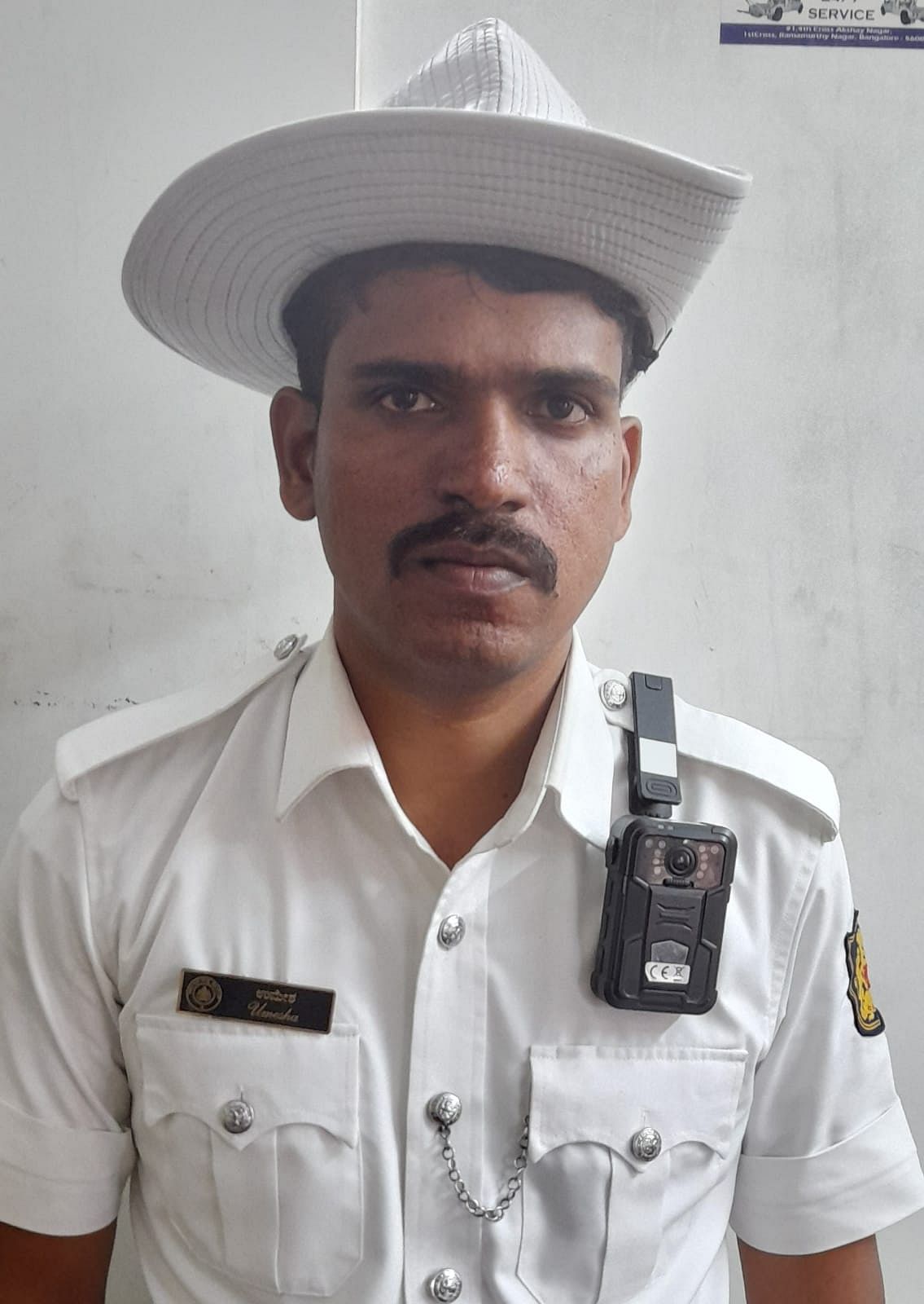 Umesh, 30, the Banaswadi traffic police constable who was assaulted by the two men on July 19. Credit: Bengaluru Traffic Police