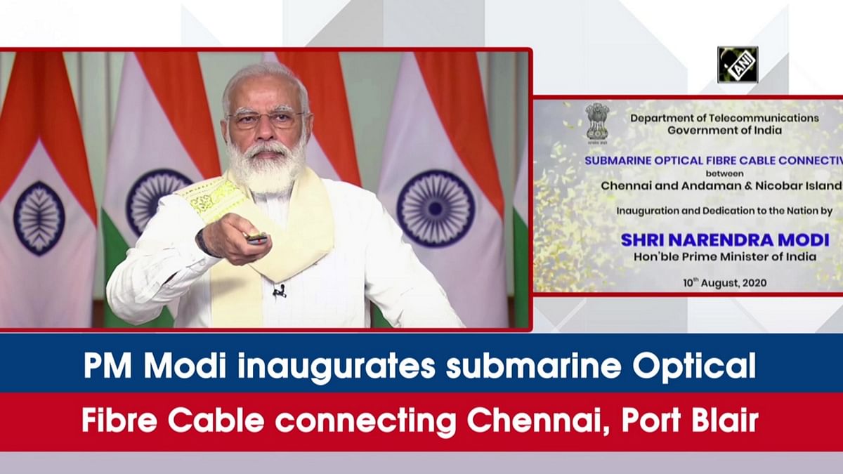PM inaugurates submarine OFC from Chennai to Port Blair
