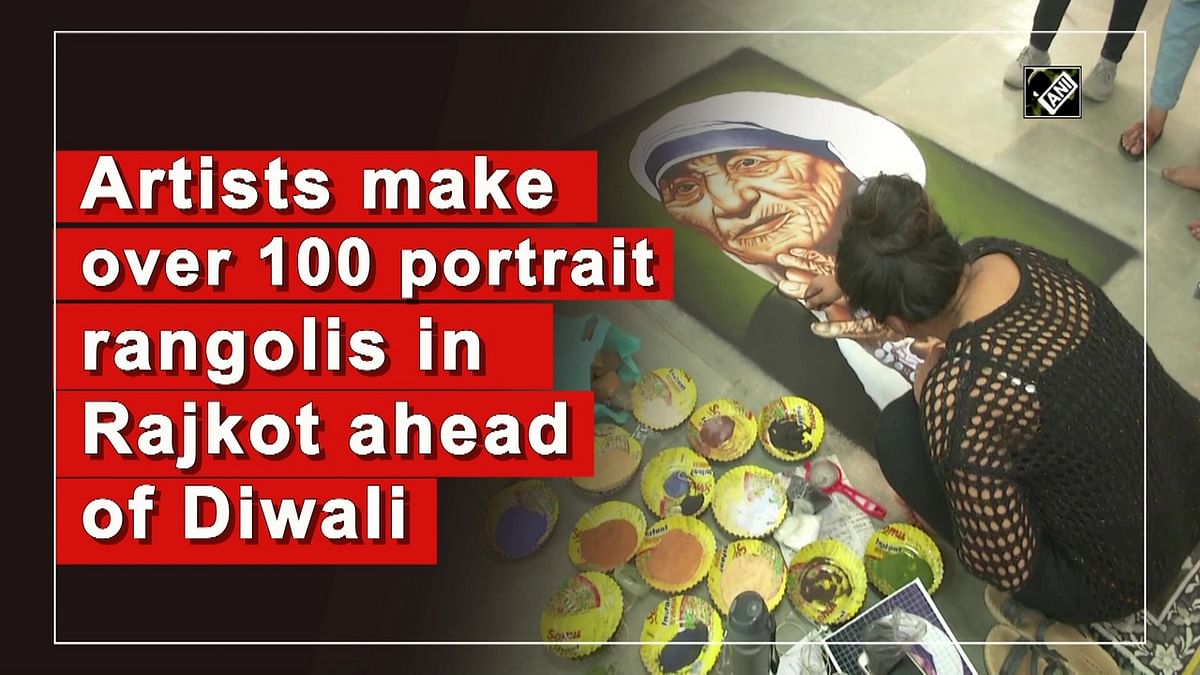 Artists make over 100 portrait rangolis ahead of Diwali