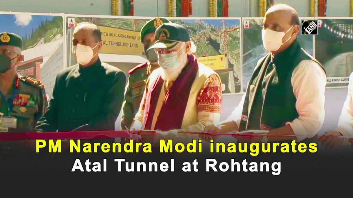 PM Narendra Modi inaugurates Atal Tunnel at Rohtang 