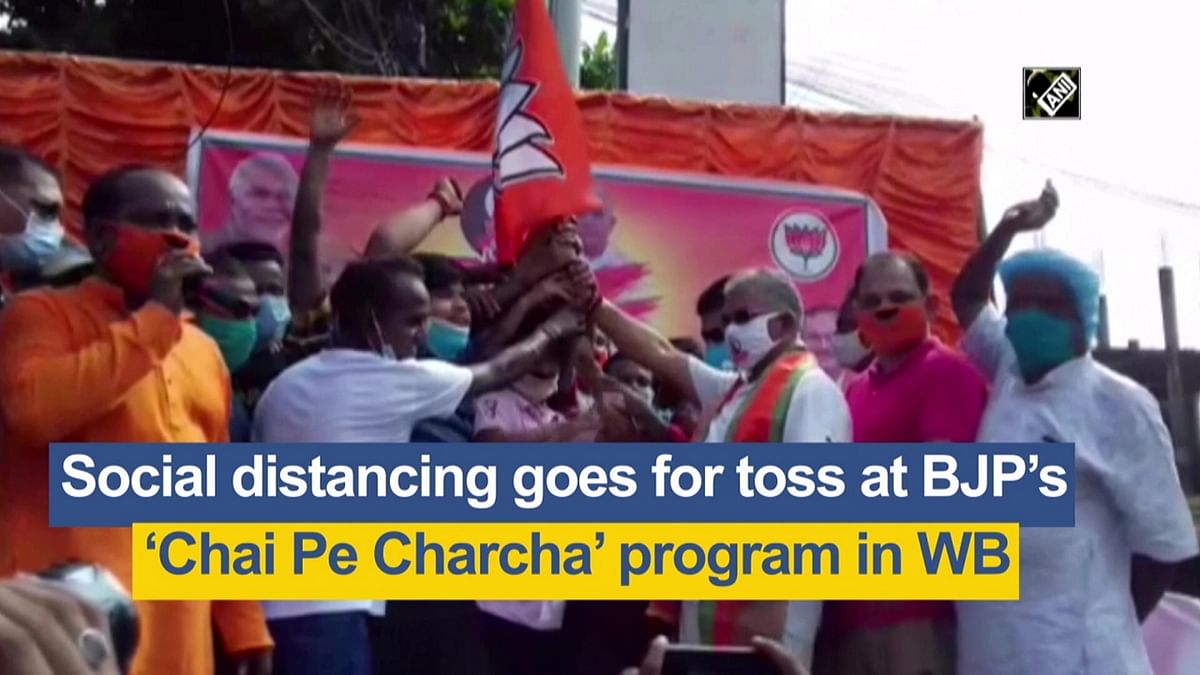 Social distancing flouted at BJP's ‘Chai Pe Charcha’ 