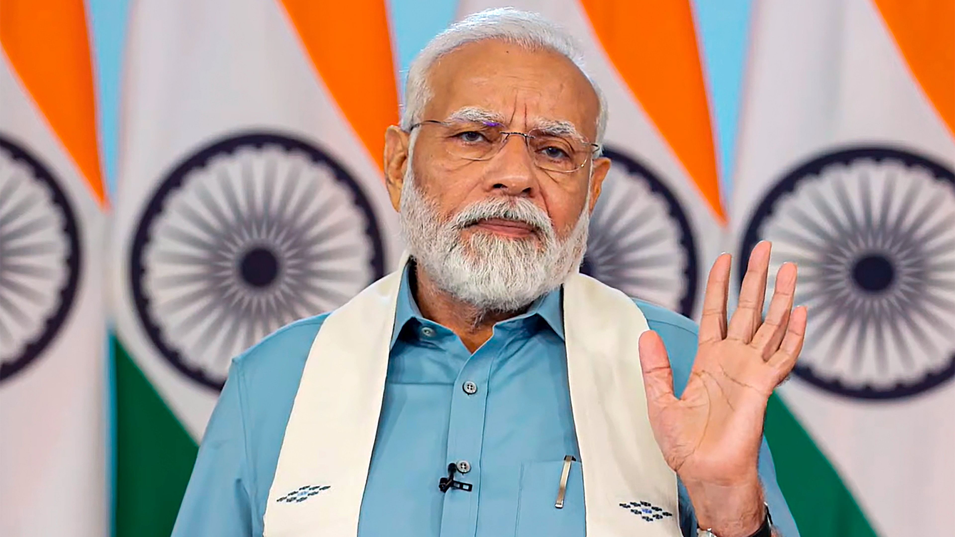 <div class="paragraphs"><p>Prime Minister Narendra Modi speaks during a programme organised for distribution of appointment letters to newly inducted recruits in government departments, on Monday, Aug. 28, 2023.</p></div>