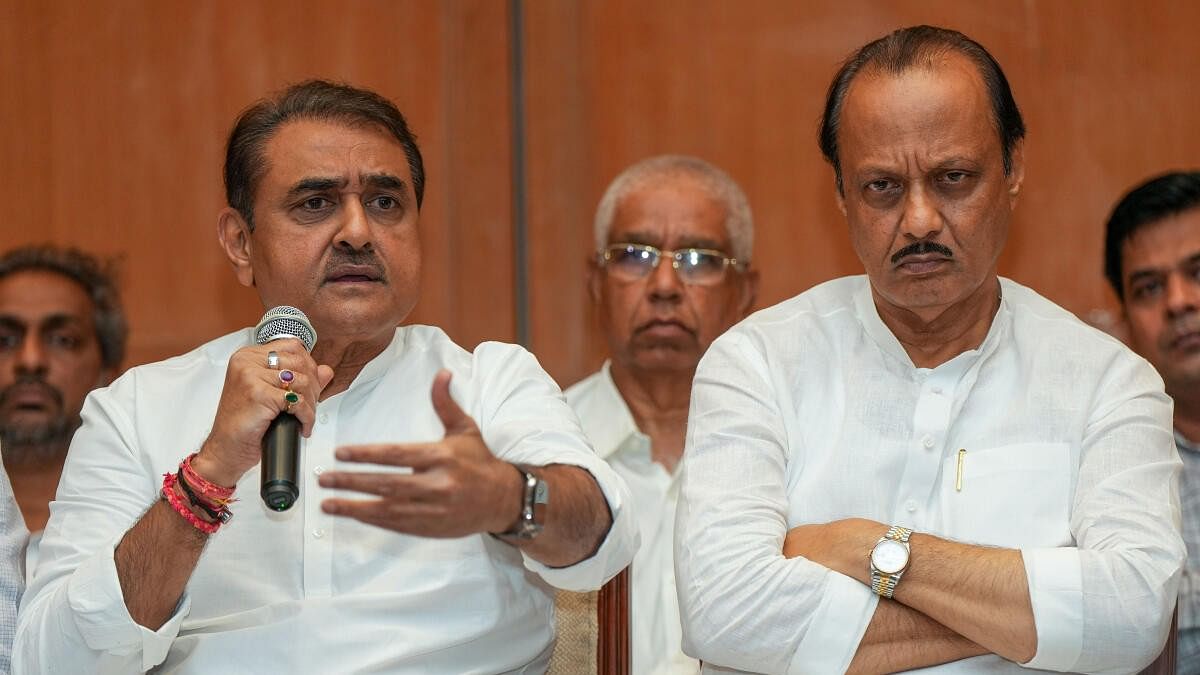 <div class="paragraphs"><p>Maharashtra Deputy Chief Minister and NCP (Ajit faction) leader Ajit Pawar with party leader Praful Patel.&nbsp;</p></div>