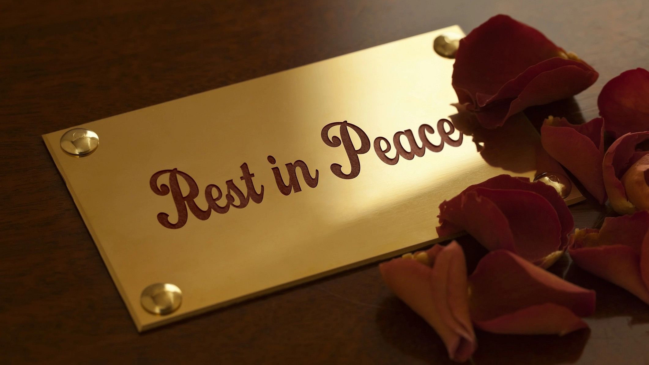 <div class="paragraphs"><p>Representative image of a plate reading 'Rest in Peace' as a mark of respect to the dead.</p></div>
