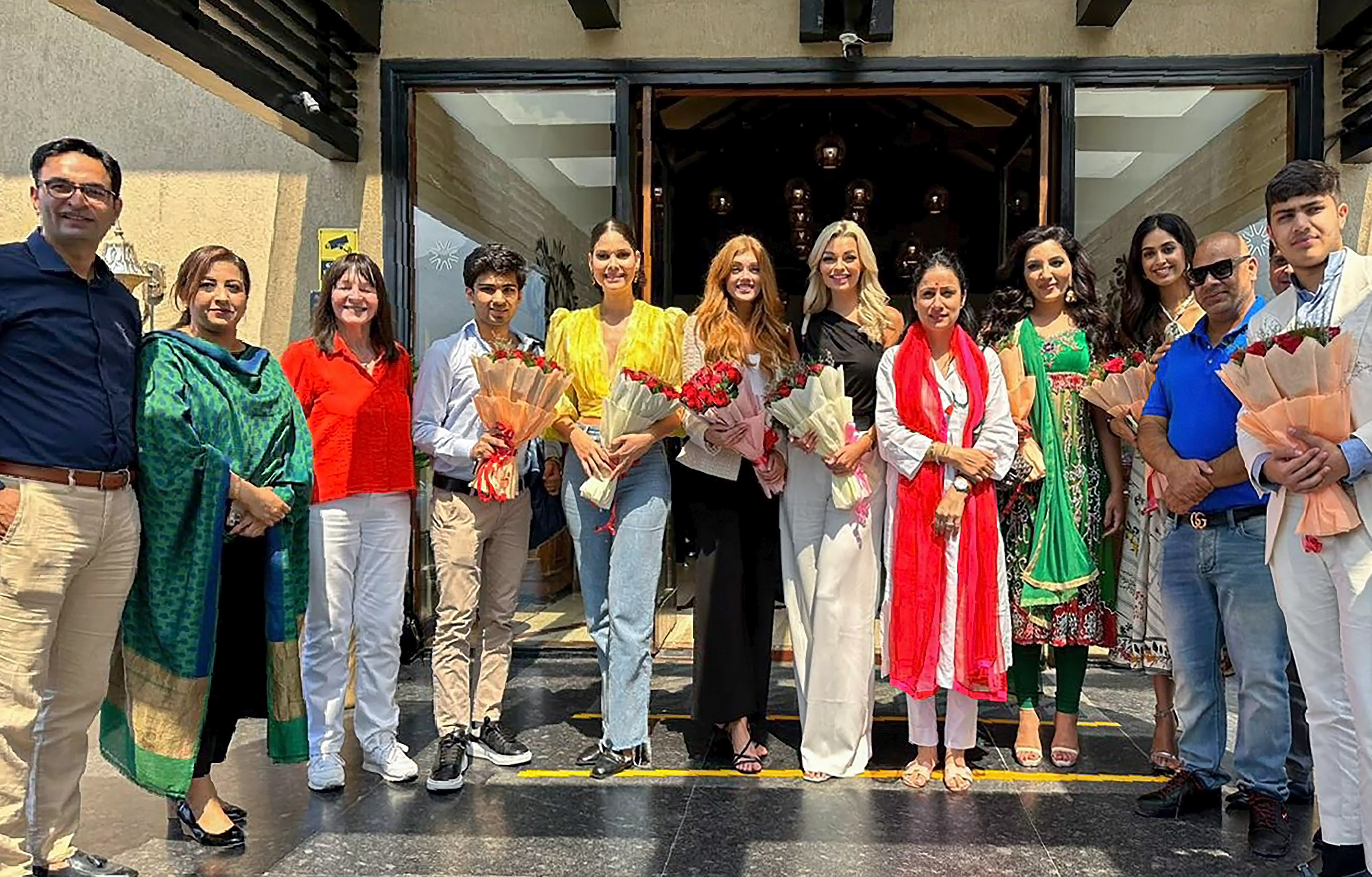 <div class="paragraphs"><p>Miss World 2022 Karolina Bielawska being welcomed upon her arrival, in Srinagar, Monday, Aug. 28, 2023. </p></div>