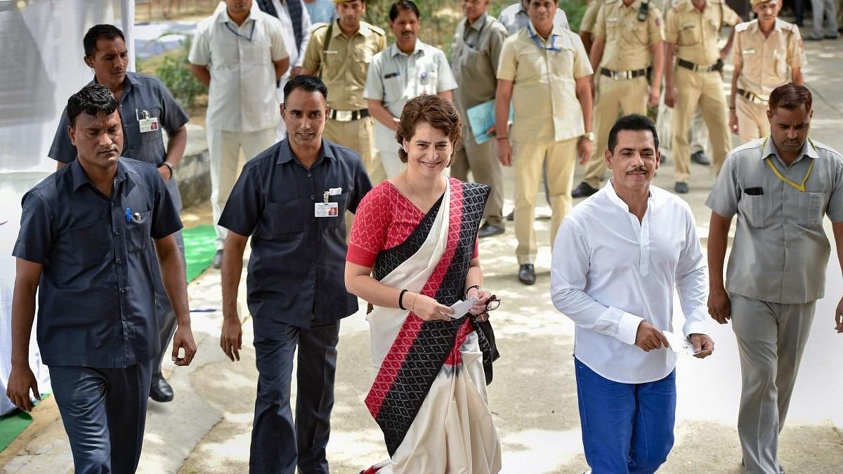 <div class="paragraphs"><p>File photo of Priyanka Gandhi with husband Robert Vadra.&nbsp;</p></div>