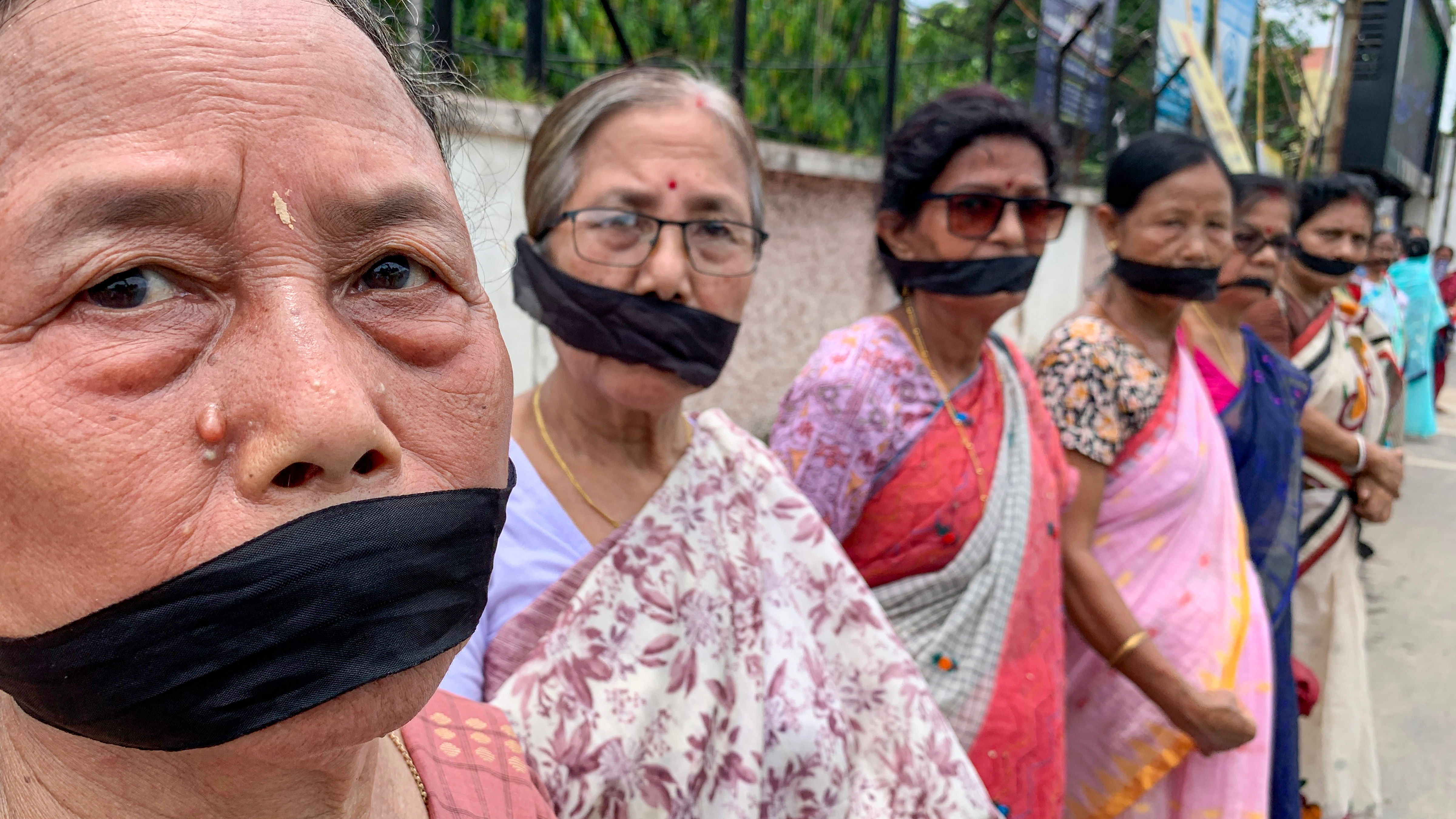 <div class="paragraphs"><p>Members of All India Democratic Women's Association (AIDWA) stage a protest over the ongoing violence in Manipur, in Agartala, Monday, July 31, 2023.</p></div>