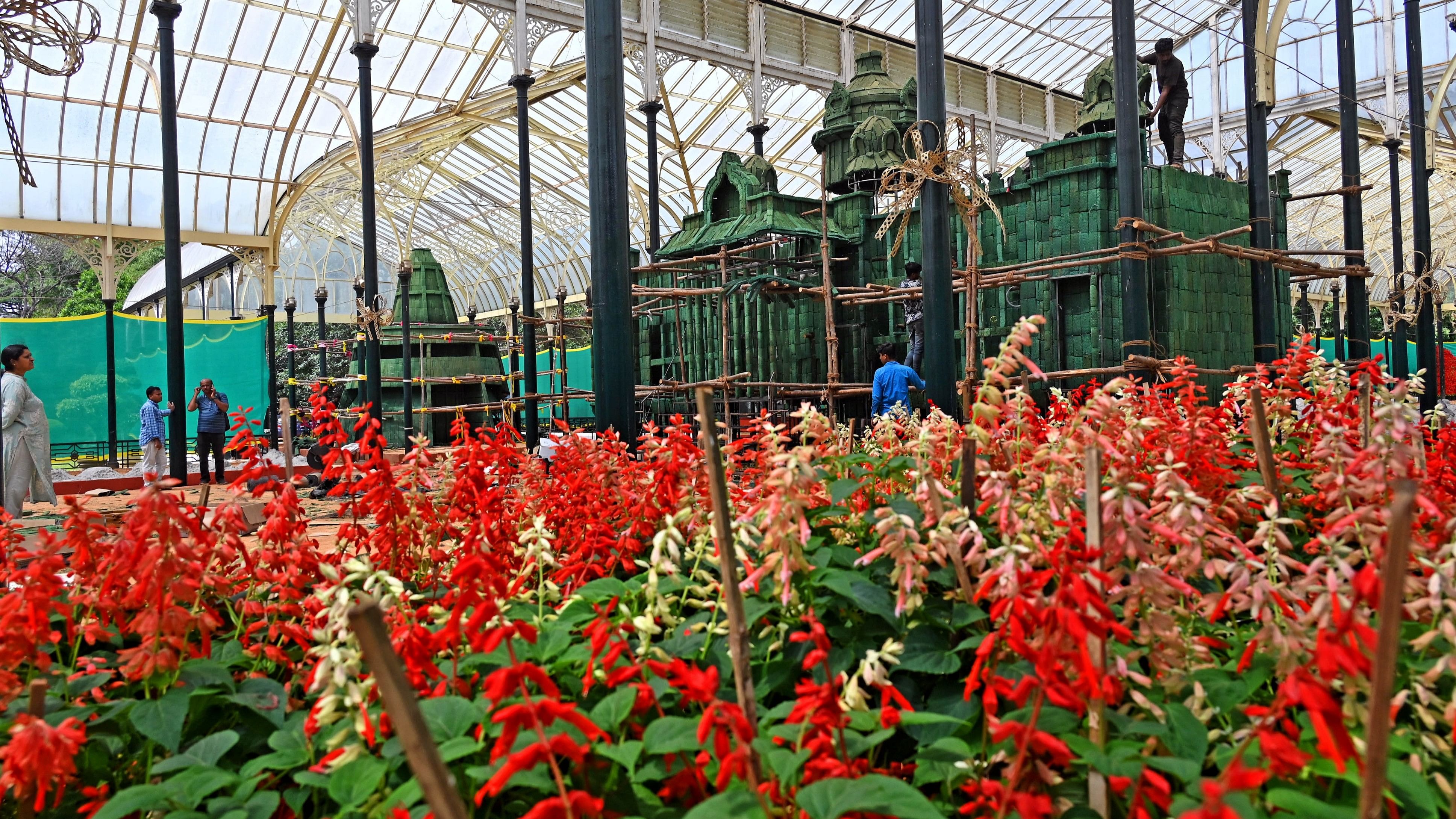 <div class="paragraphs"><p>Preparations underway for the annual Independence Day flower show at Lalbagh, Bengaluru on Tuesday, August 01, 2023. </p></div>