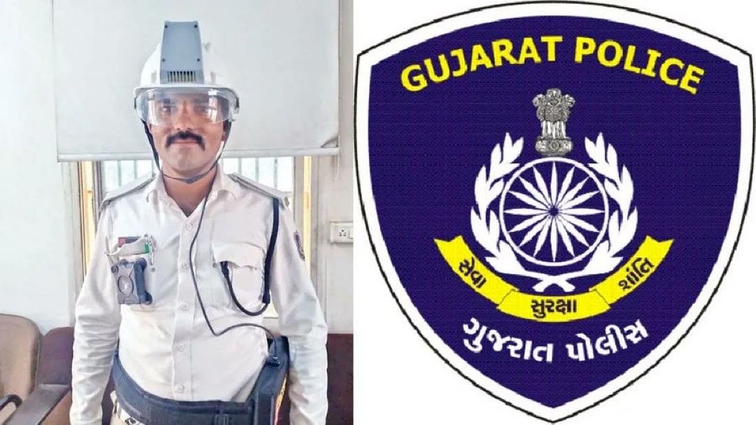 <div class="paragraphs"><p>Traffic police wearing an AC helmet in Ahmedabad.</p></div>