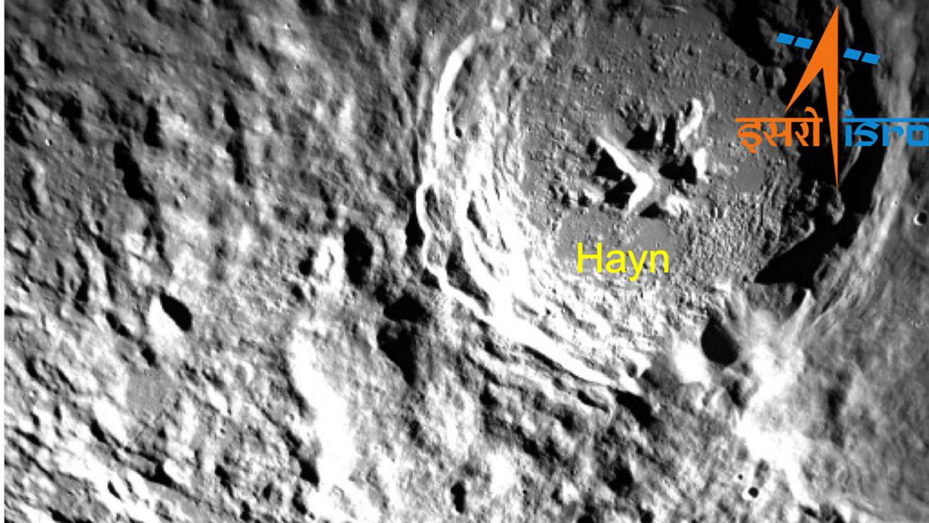 <div class="paragraphs"><p>Lunar far side area captured by the Lander Hazard Detection and Avoidance Camera (LHDAC) onboard ISRO's Chandrayaan-3, on Saturday.&nbsp;</p></div>