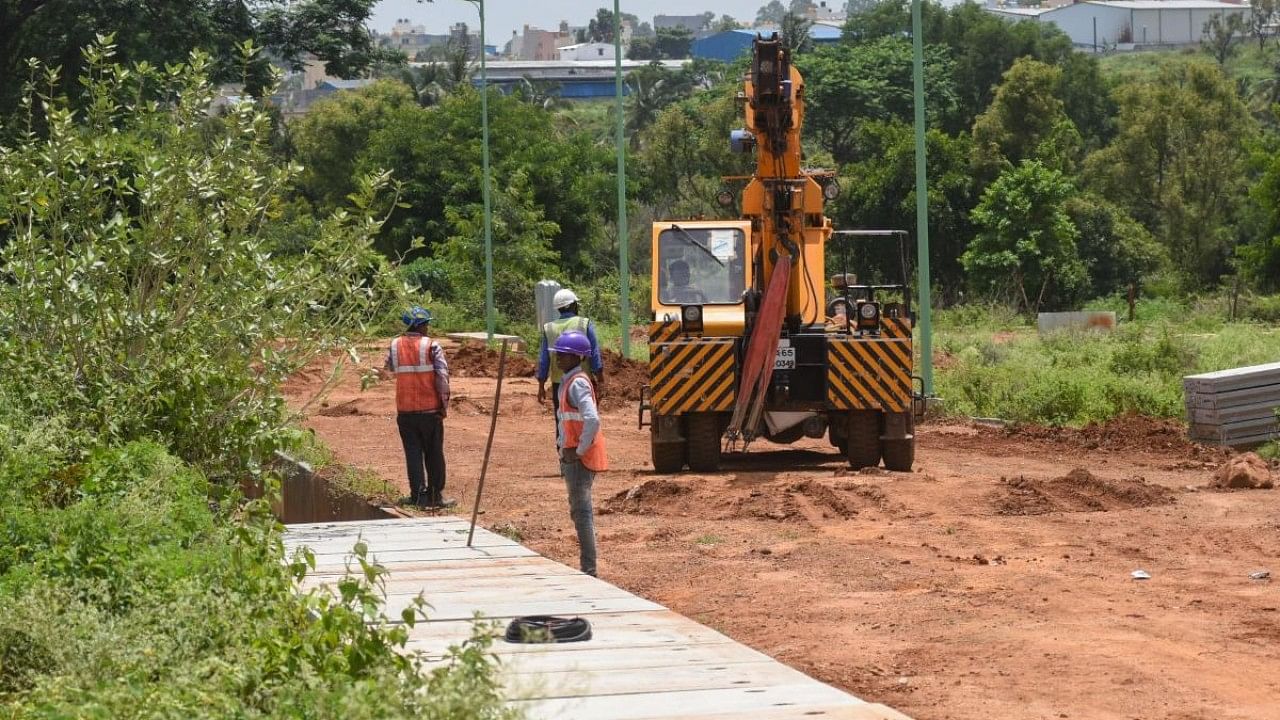 <div class="paragraphs"><p>Work continues at the Nadaprabhu Kempegowda Layout (NPKL). </p></div>