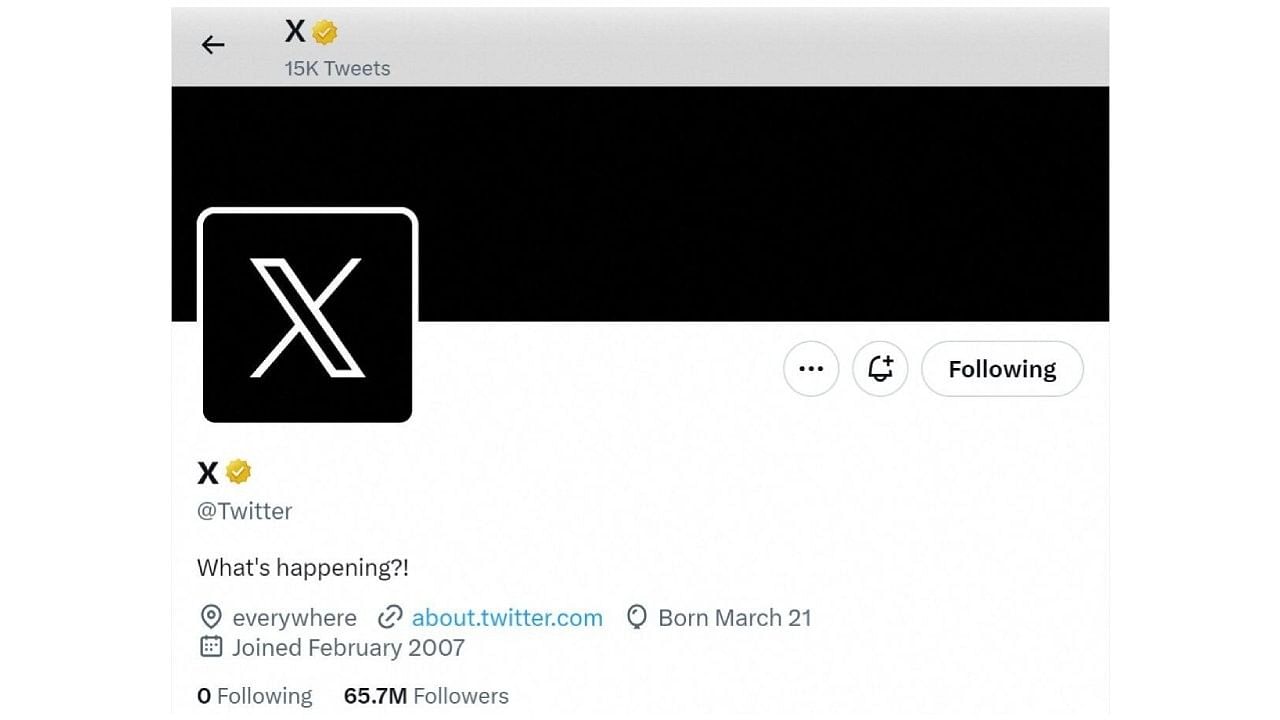 <div class="paragraphs"><p>A screen capture of Twitter's official page with an 'X' on the profile image. </p></div>