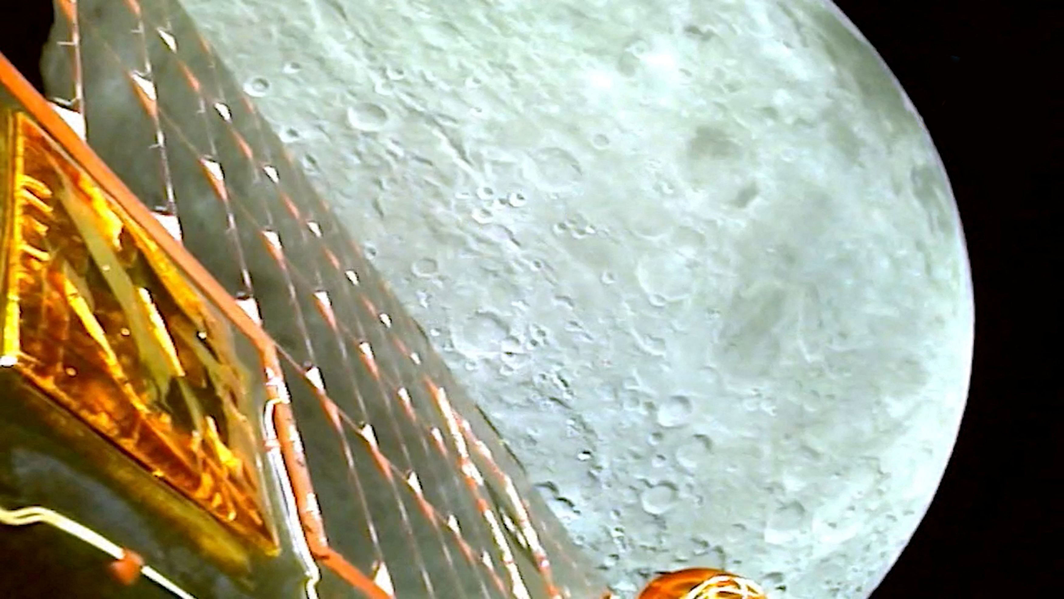 <div class="paragraphs"><p>A view of the moon as viewed by the Chandrayaan-3 lander during Lunar Orbit Insertion on August 5, 2023 in this screengrab from a video released August 6, 2023.</p></div>