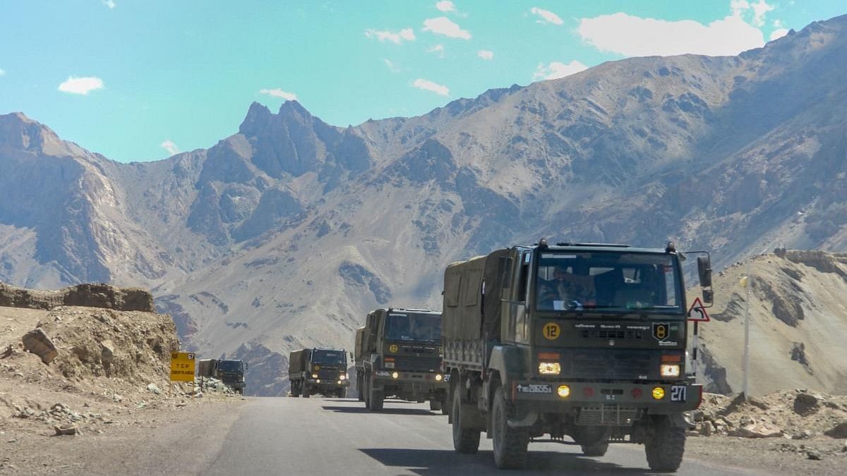 <div class="paragraphs"><p>Army trucks move towards LAC eastern Ladakh.</p></div>