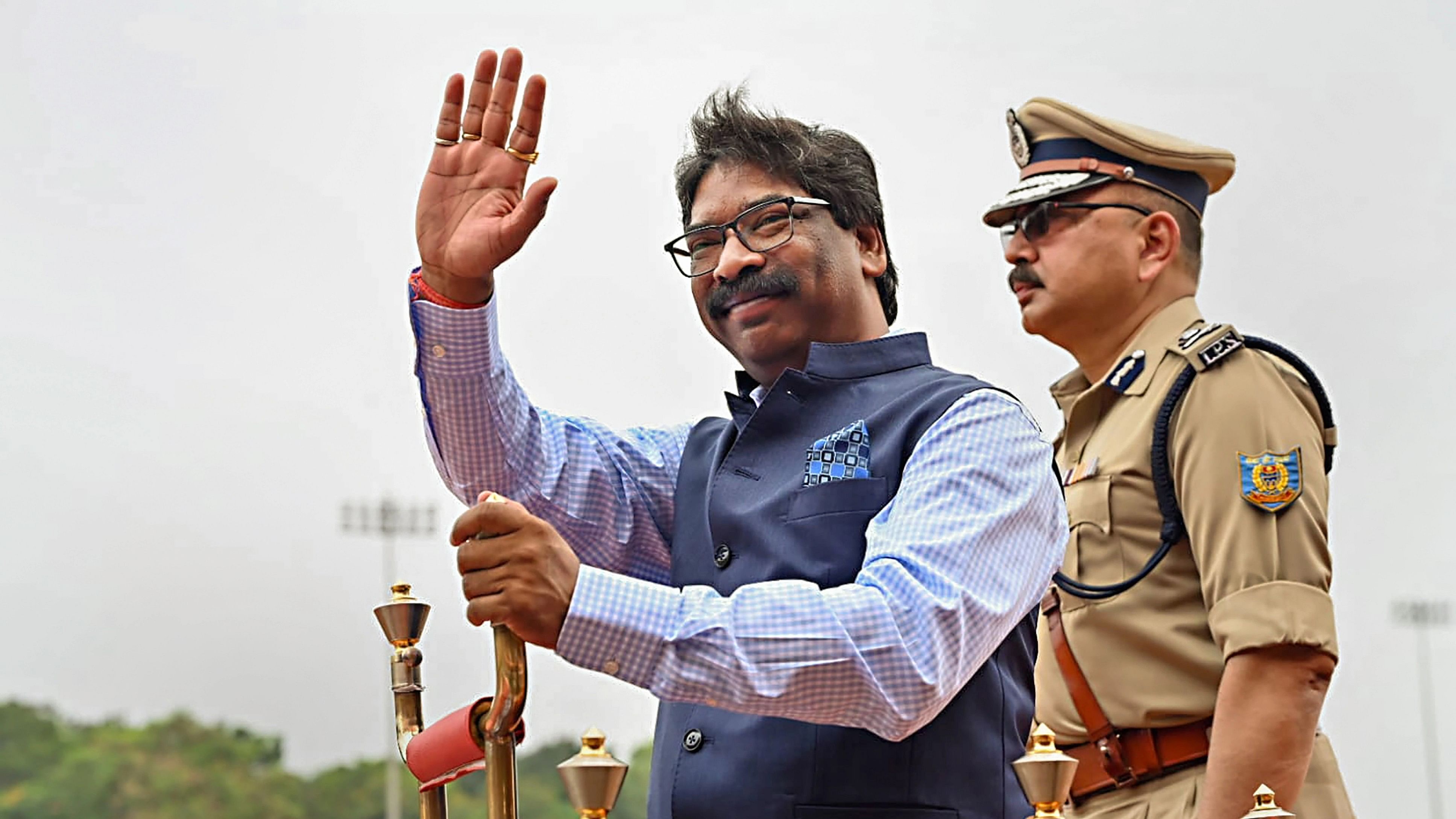 <div class="paragraphs"><p>Jharkhand Chief Minister Hemant Soren during the 77th Independence Day function at Morhabadi Ground in Ranchi</p></div>