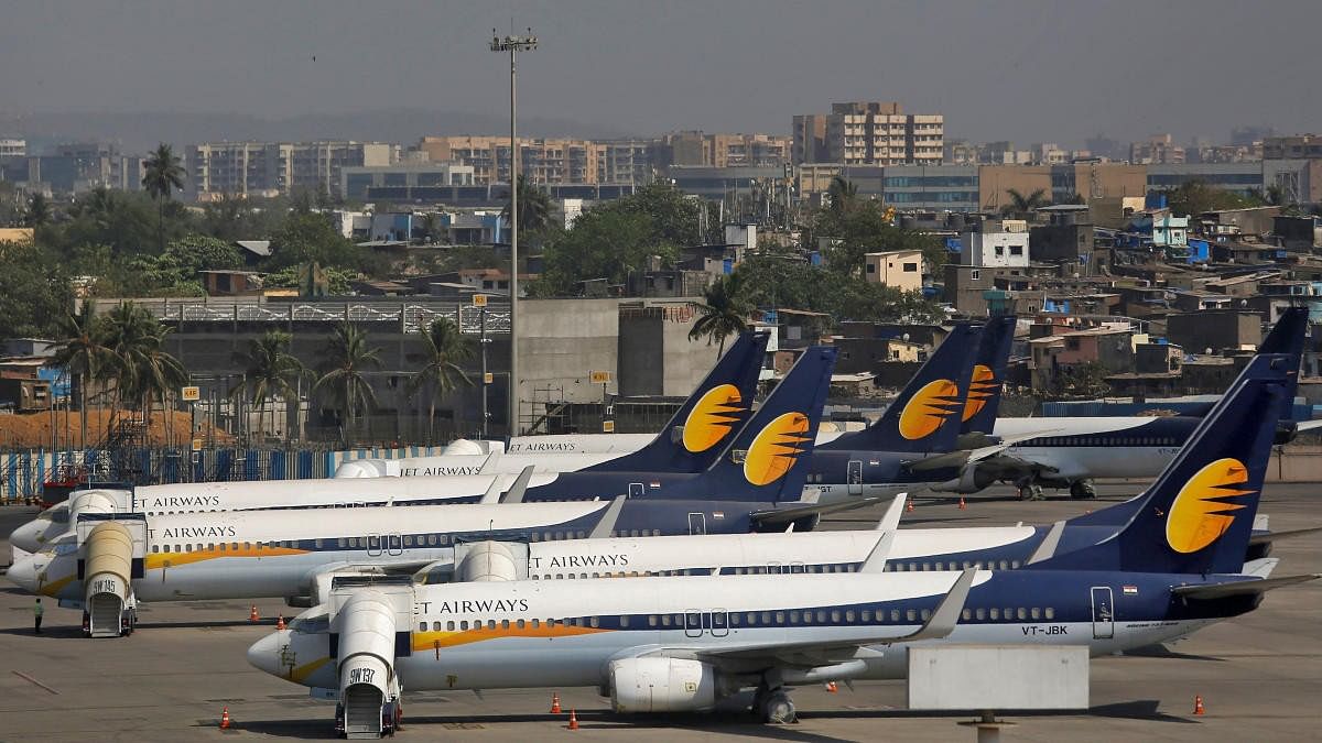 <div class="paragraphs"><p>File photo of Jet Airways aircrafts parked at Mumbai airport.&nbsp;</p></div>