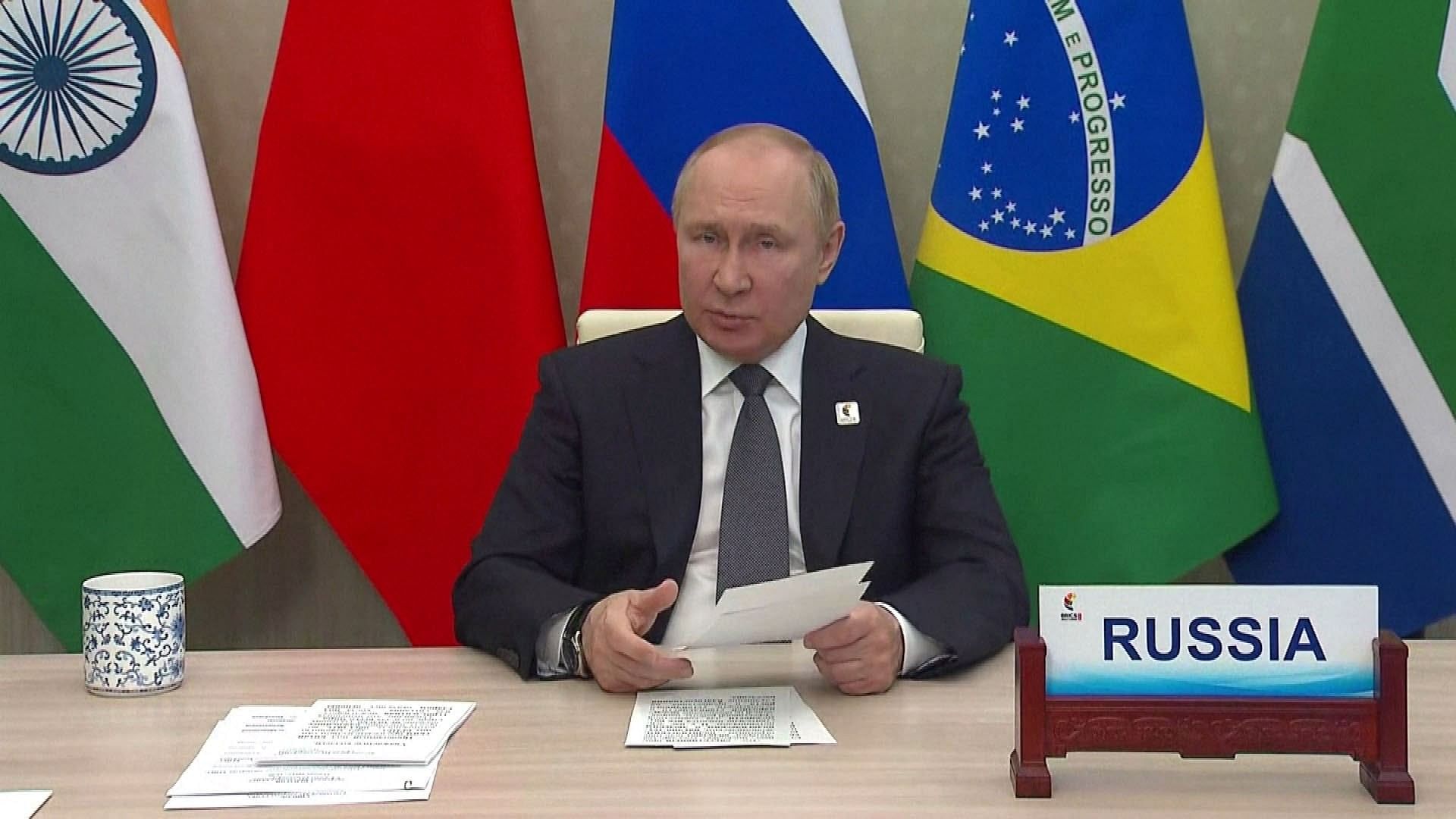 <div class="paragraphs"><p>Russian President Vladimir Putin joined the BRICS Summit virtually.</p></div>