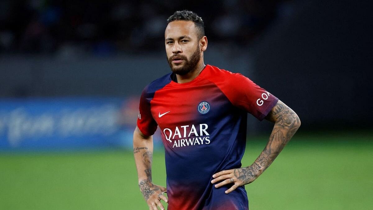 <div class="paragraphs"><p>Neymar at a match of Paris St Germain v Inter Milan.&nbsp;</p></div>