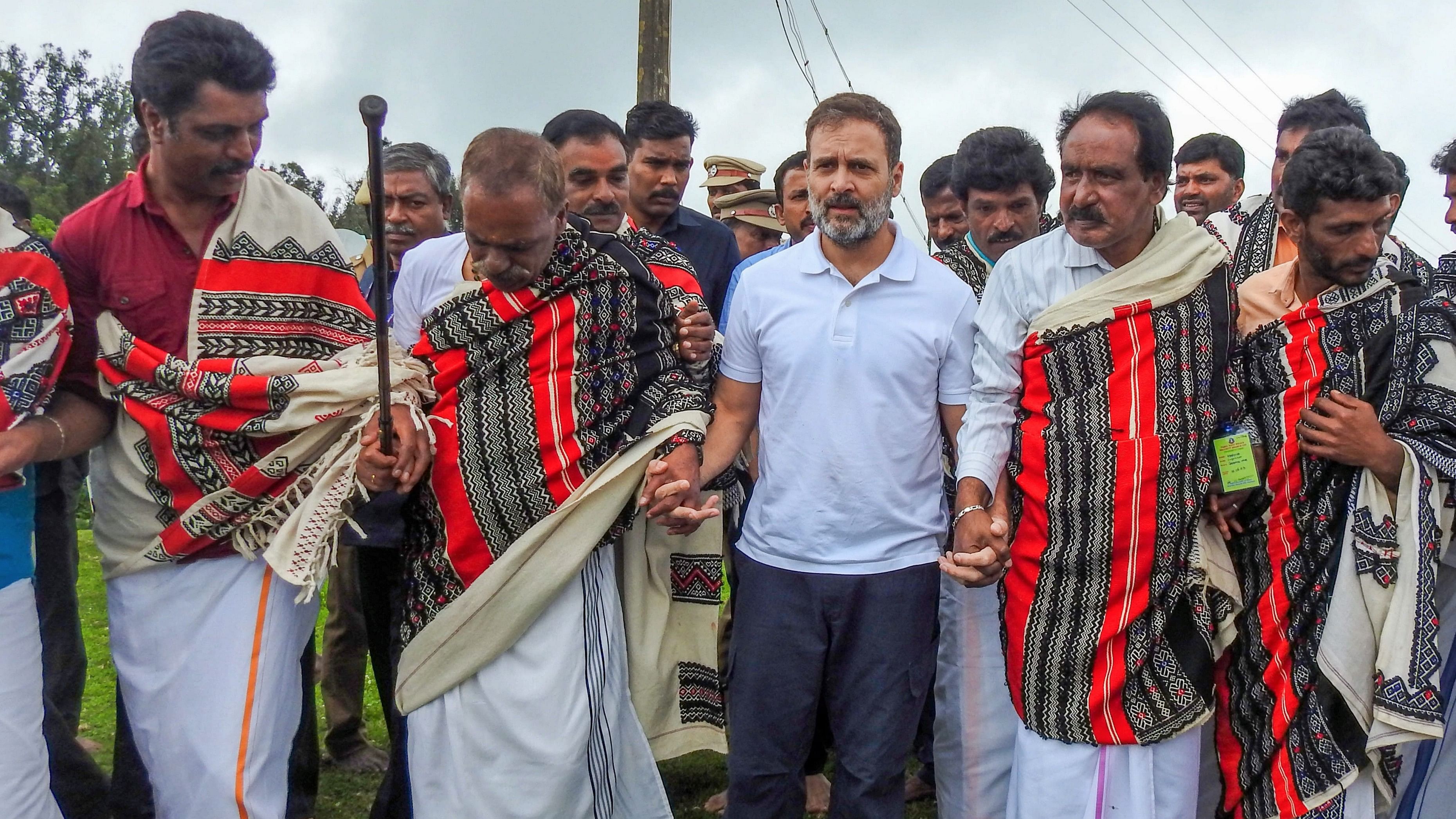 <div class="paragraphs"><p>Congress MP Rahul Gandhi dances with members of the Toda tribal community in Muthunadu village near Ooty in Tamil Nadu.</p></div>