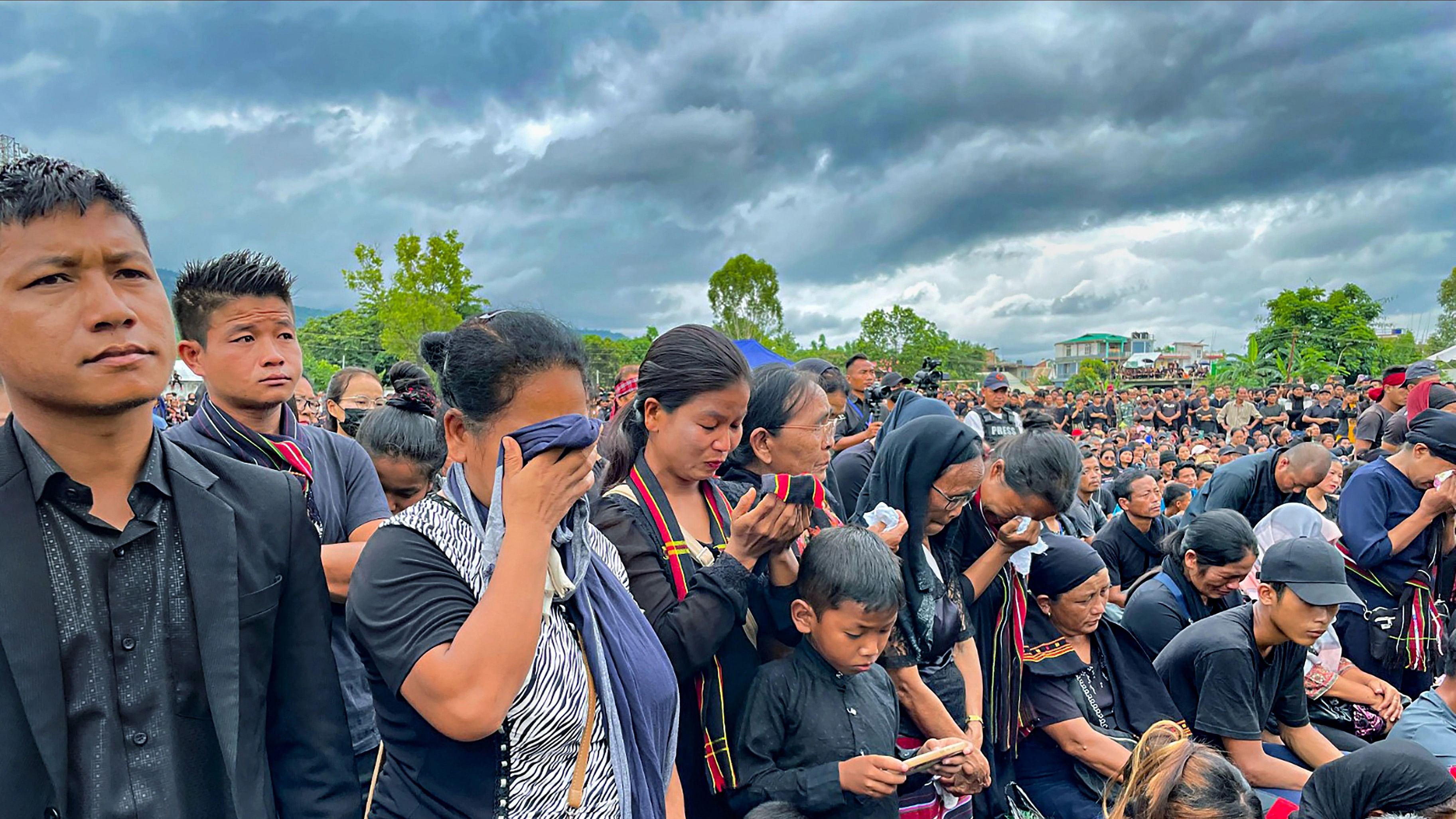 <div class="paragraphs"><p>Churachandpur: People from the Zo-Kuki community during a prayer meeting in remembrance of tribals killed in the ongoing ethnic violence.</p></div>