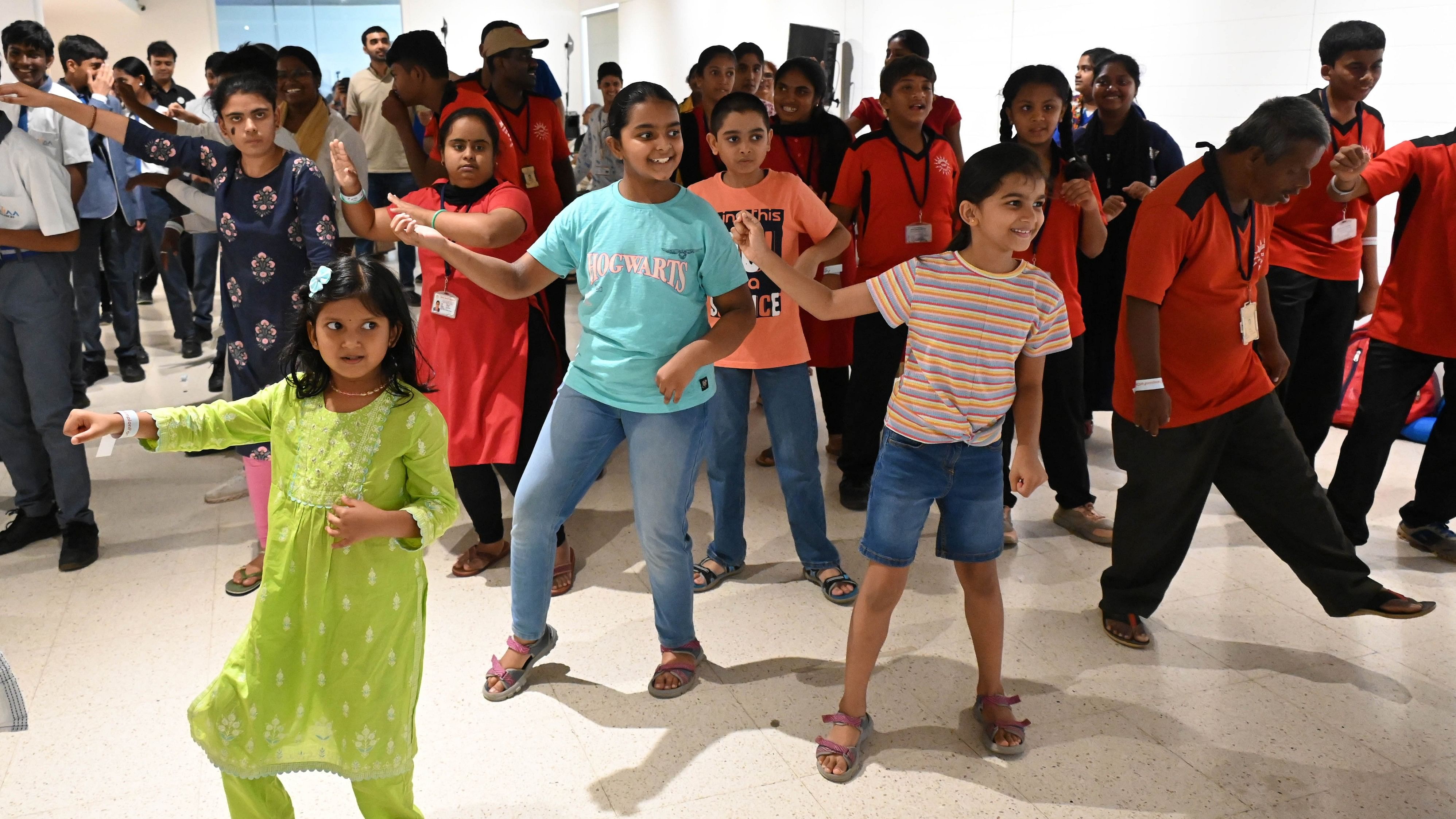 <div class="paragraphs"><p>Children perform at the Mitra Habba in Bengaluru on Saturday. </p></div>