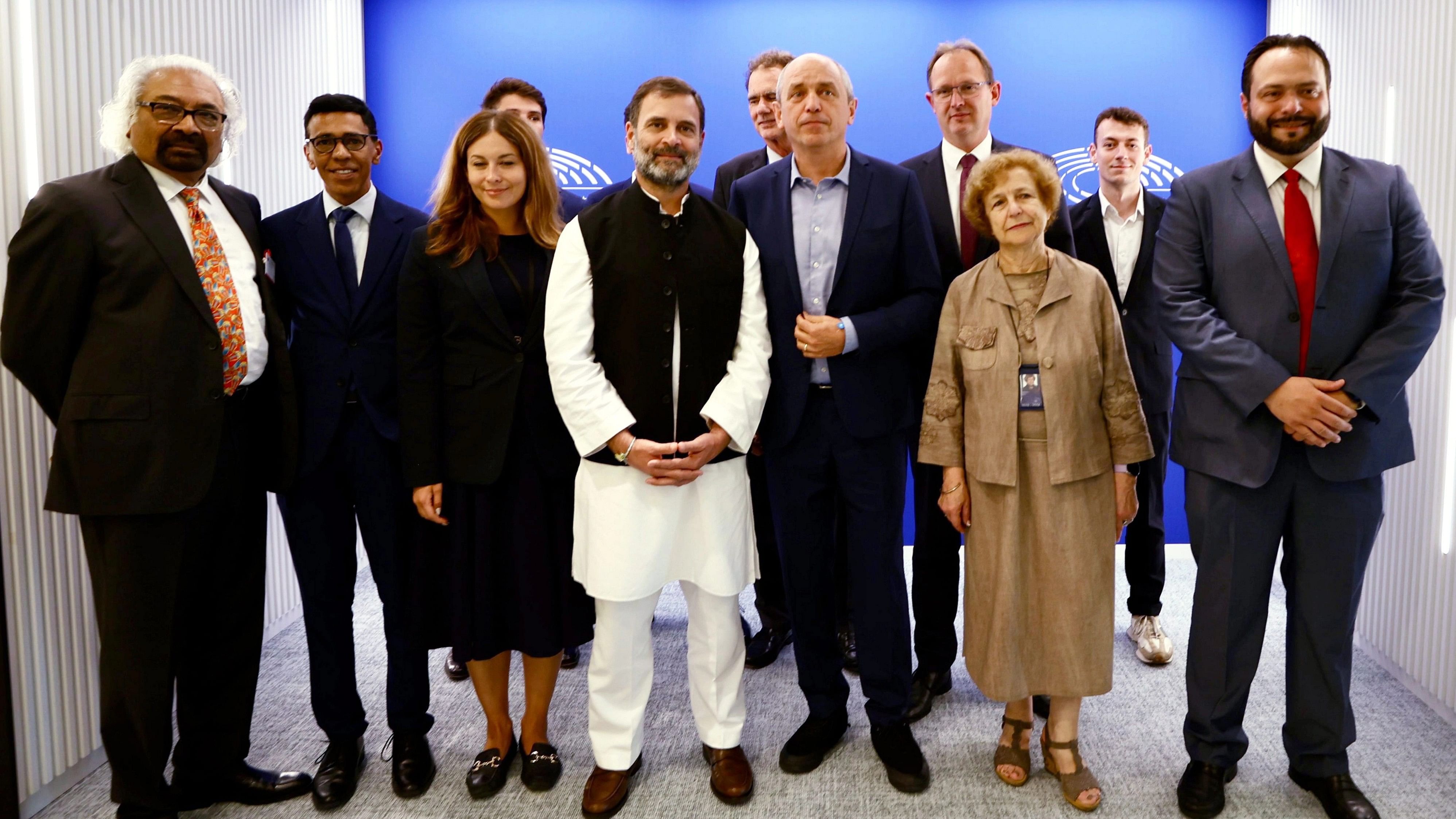 <div class="paragraphs"><p>Congress leader Rahul Gandhi during a round table with MEPs in the European Parliament, in Brussels, Belgium. </p></div>