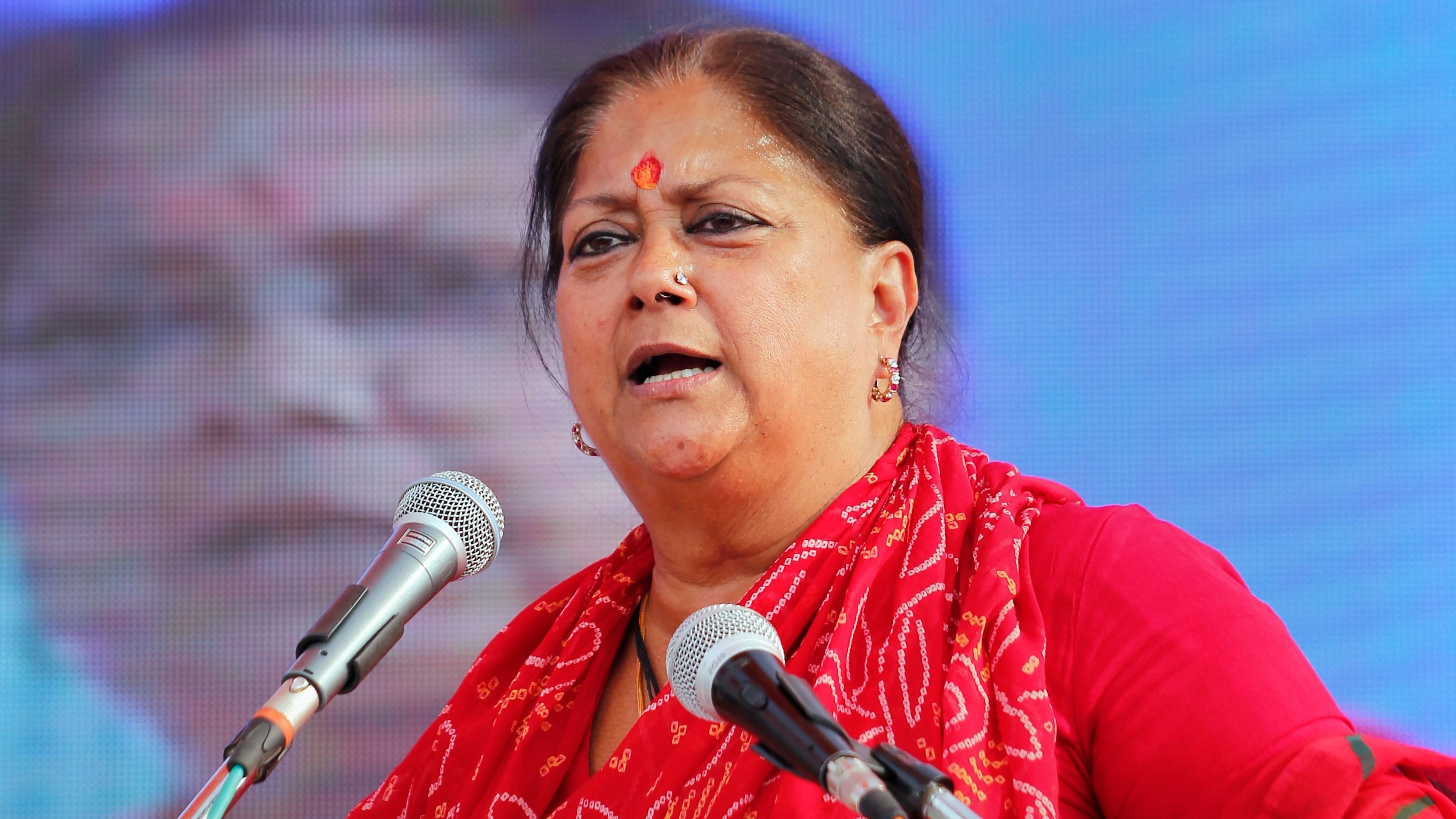 <div class="paragraphs"><p>Former Rajasthan chief minister Vasundhara Raje.</p></div>