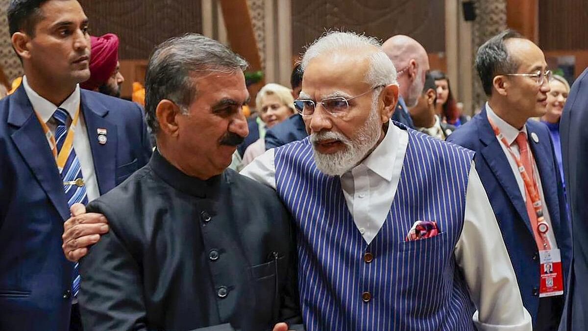 <div class="paragraphs"><p>Prime Minister Narendra Modi with Himachal Pradesh Chief Minister Sukhvinder Singh Sukhu at the Gala Dinner during the G20 Summit, in New Delhi, Saturday, Sept. 9, 2023.</p></div>