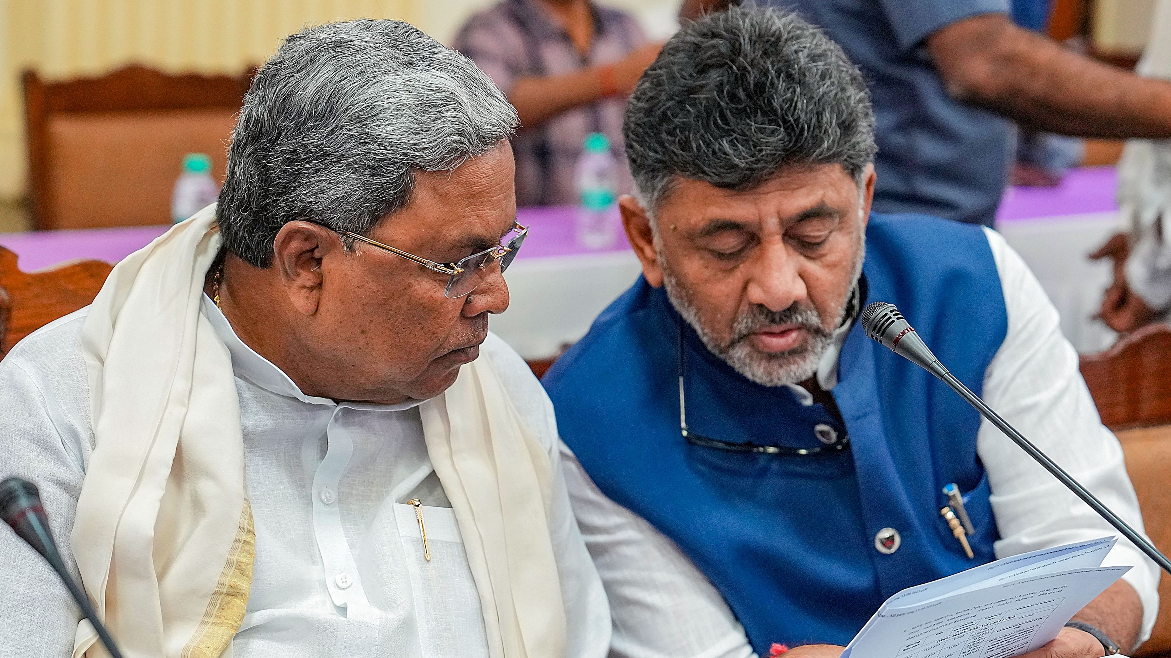 <div class="paragraphs"><p>Karnataka Chief Minister Siddaramaiah with Deputy Chief Minister DK Shivakumar.</p></div>