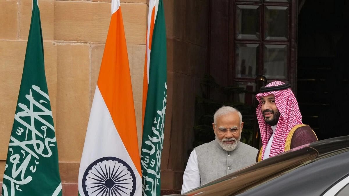 <div class="paragraphs"><p>PM Narendra Modi with Saudi Crown Prince&nbsp;Mohammed Bin Salman.</p></div>
