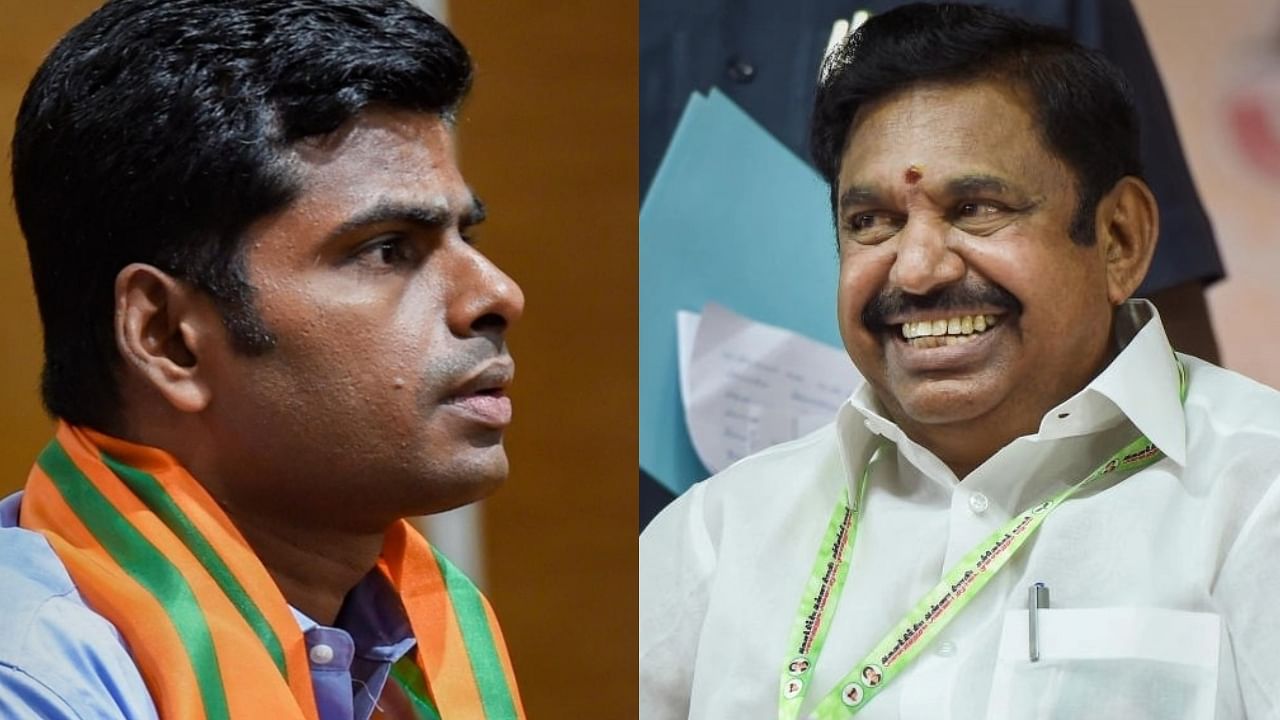 <div class="paragraphs"><p>Tamil Nadu BJP chief Annamalai (L); AIADMK General Secretary&nbsp;Edappadi K Palaniswami. </p></div>