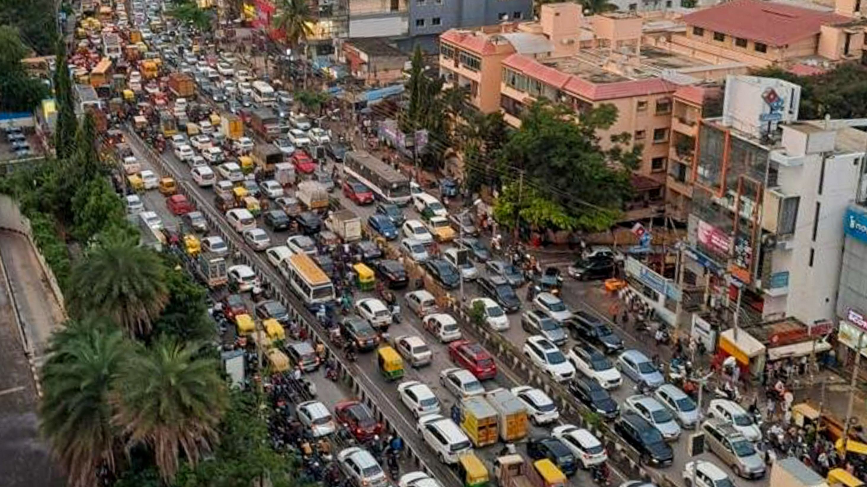 <div class="paragraphs"><p>A day after the Bengaluru bandh, many parts of the city, the Outer Ring Road (ORR) in particular, ground to a halt on Wednesday as traffic jams&nbsp;stretched several kilometres. </p></div>