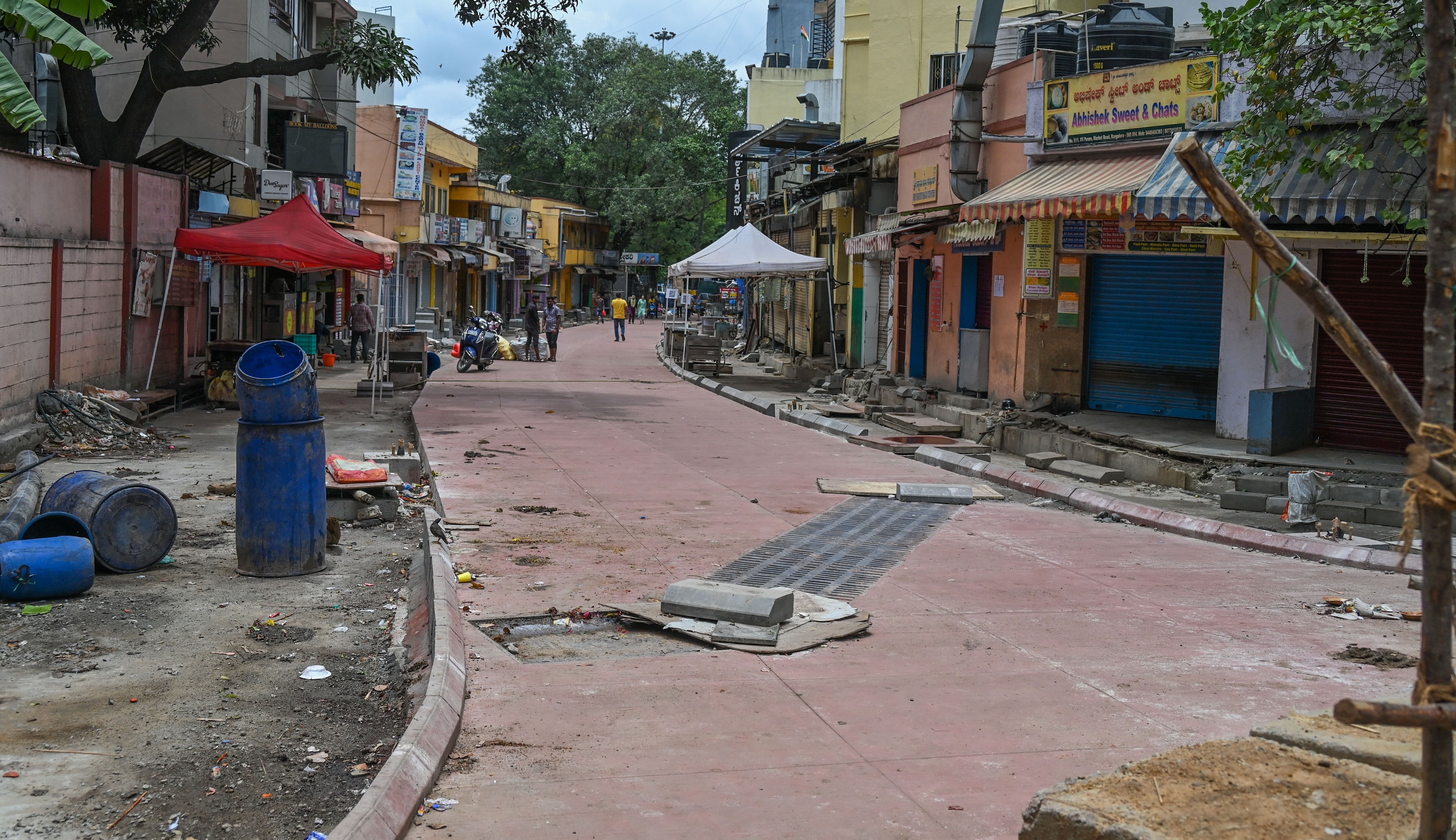 <div class="paragraphs"><p>BBMP officials say only footpath works and a few finishing touches are left at the VV Puram food street. </p></div>