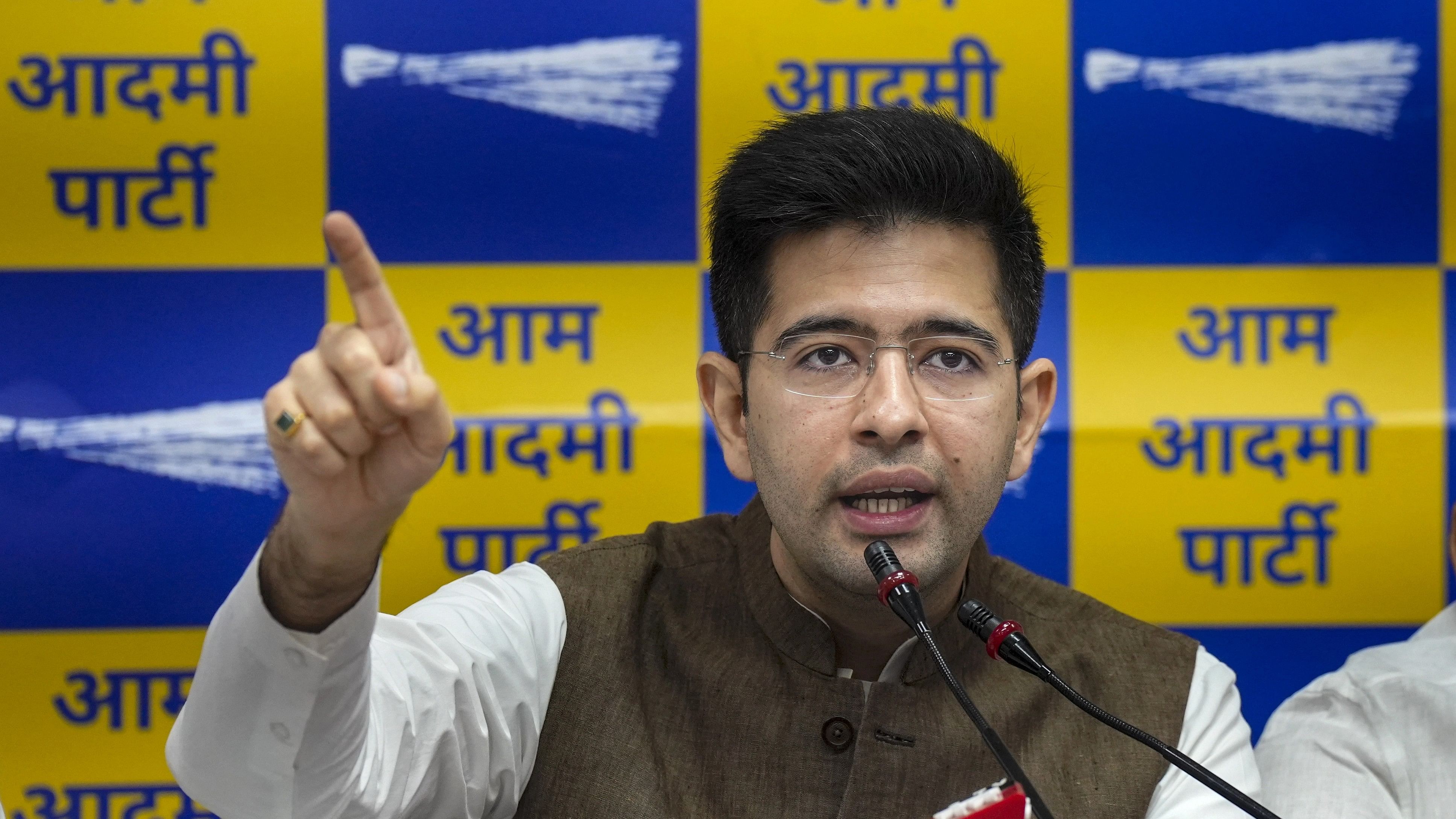 <div class="paragraphs"><p>AAP MP Raghav Chadha addresses.</p></div>