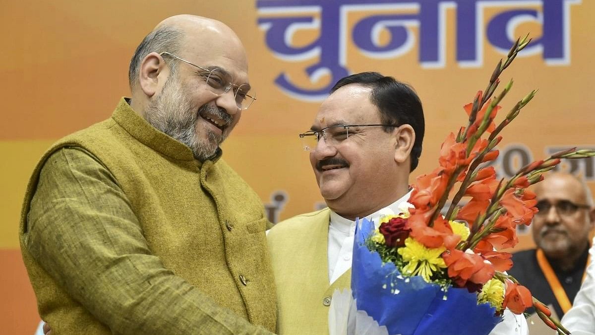 <div class="paragraphs"><p>Union Home Minister Amit Shah and BJP president JP Nadda.</p></div>