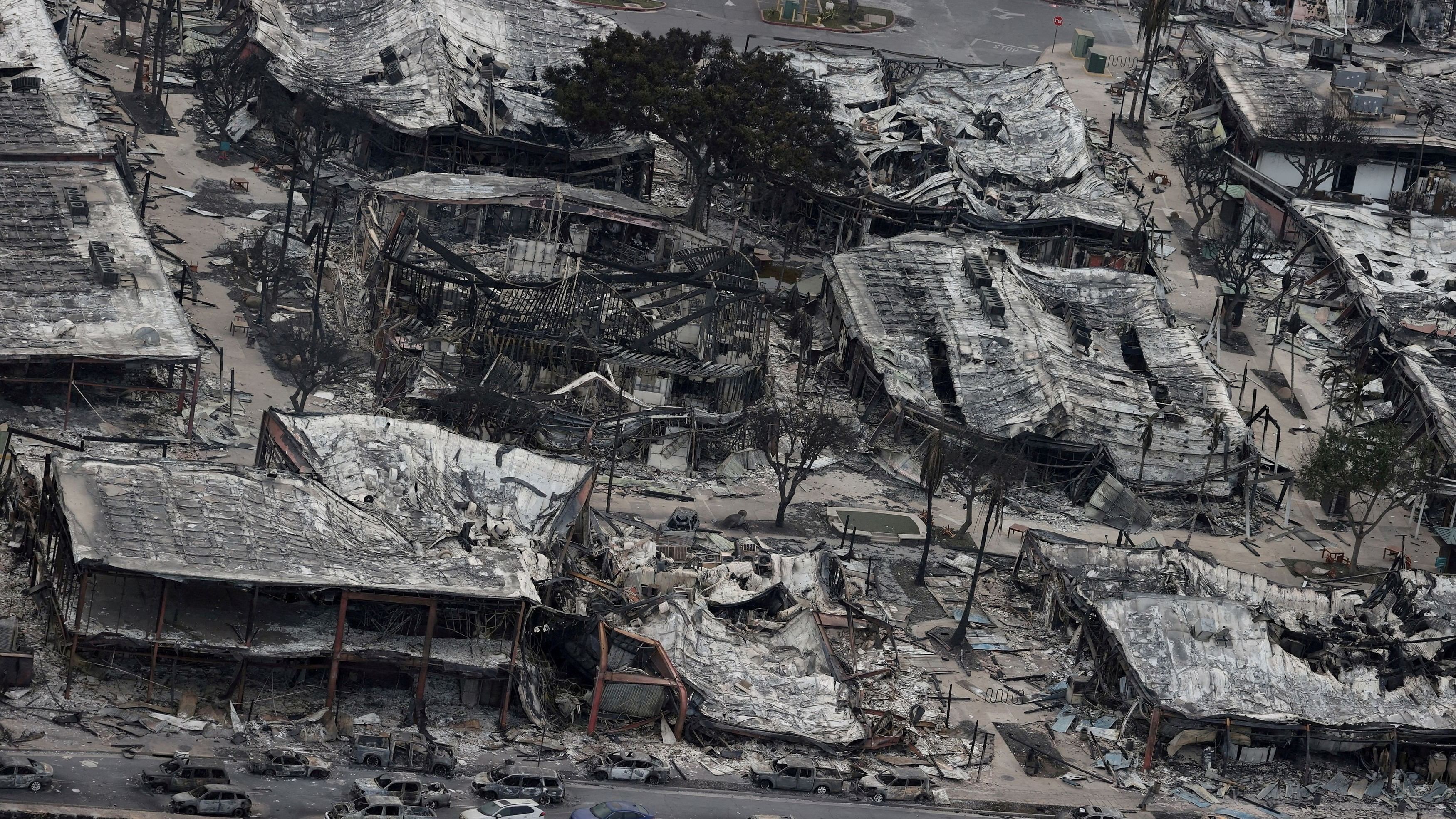 <div class="paragraphs"><p>Views from the air of the community of Lahaina after wildfires driven by high winds burned across most of the town several days ago, in Lahaina, Maui, Hawaii.</p></div>