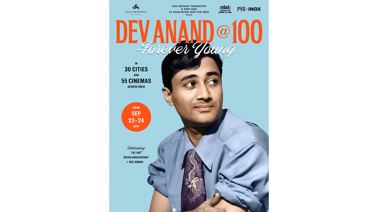 <div class="paragraphs"><p>Poster for 'Dev Anand@100 - Forever Young'.</p></div>