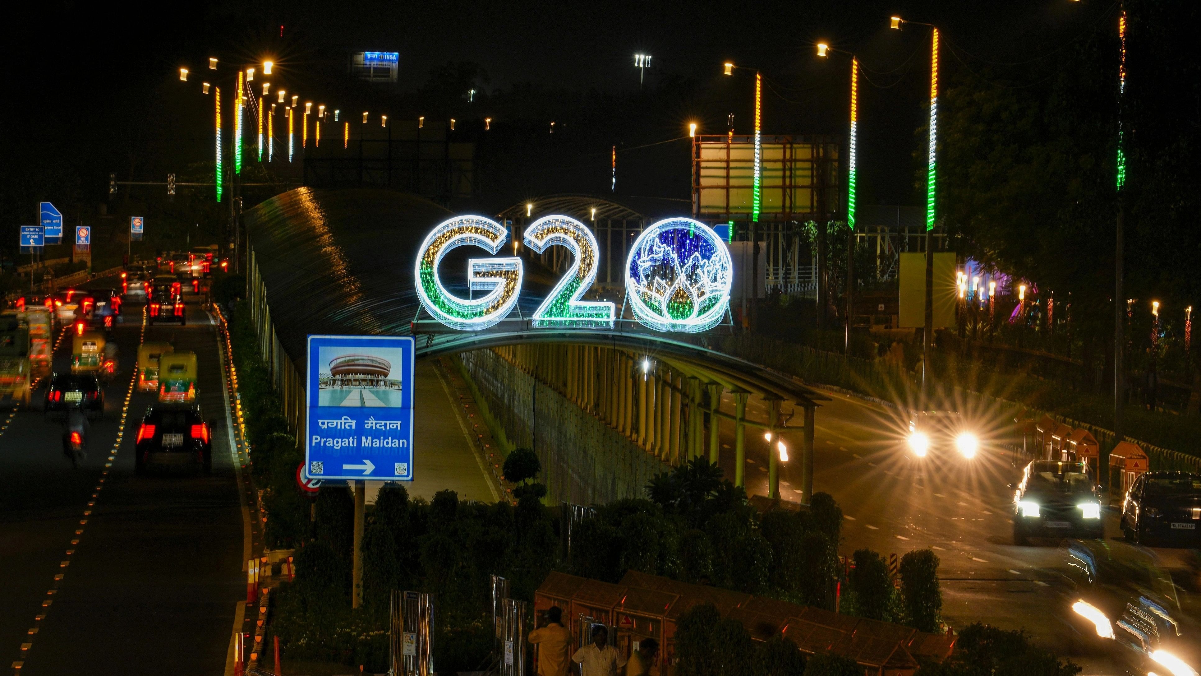 <div class="paragraphs"><p>G20 logo in New Delhi.</p></div>