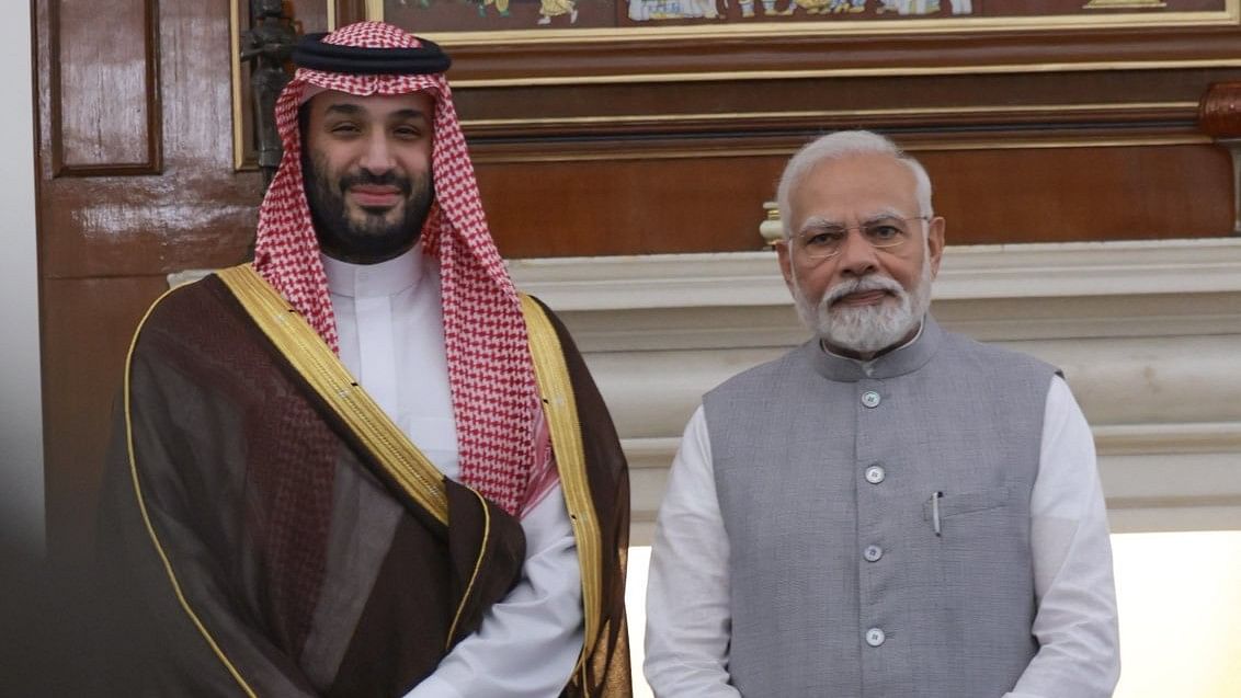 <div class="paragraphs"><p>Prime Minister Narendra Modi and&nbsp;Saudi Crown Prince Mohammed Bin Salman Bin Abdulaziz Al-Saud</p></div>