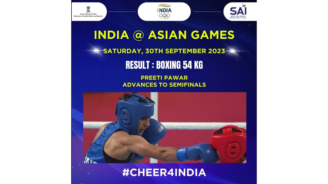 <div class="paragraphs"><p>The 19-year-old Preeti put up a fearless display against Kazakhstan's Zhaina Shekerbekova, a three-time World Championship medallist and reigning Asian champion, to eke out a 4-1 win in a fiercely fought 54kg quarterfinal bout.</p><p><br></p></div>