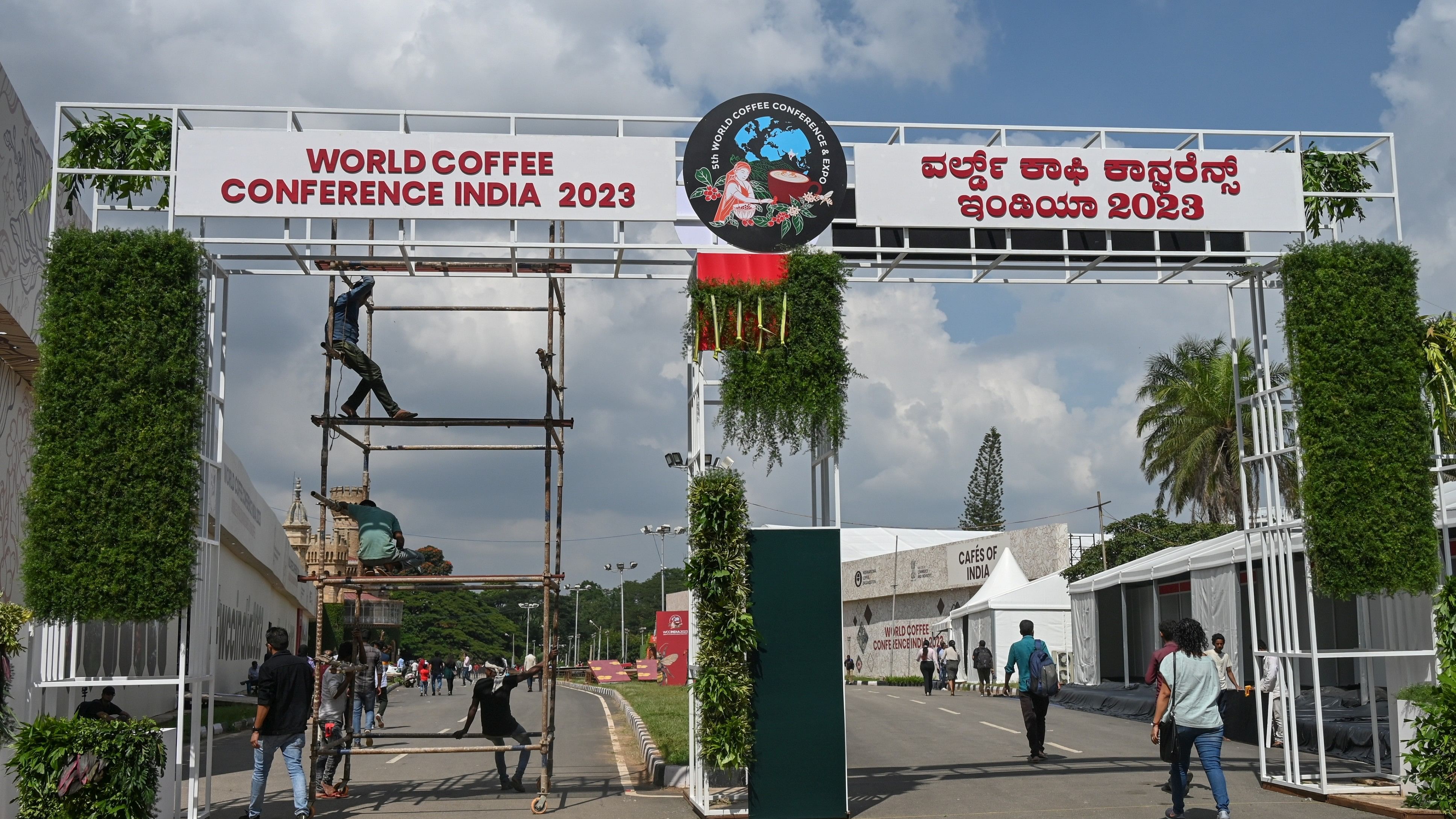 <div class="paragraphs"><p>Preparations on for 5th World Coffee Conference by International Coffee Organisation, Coffee Board of India and Ministry of Commerce and Industry at Bangalore Palace in Bengaluru  </p></div>