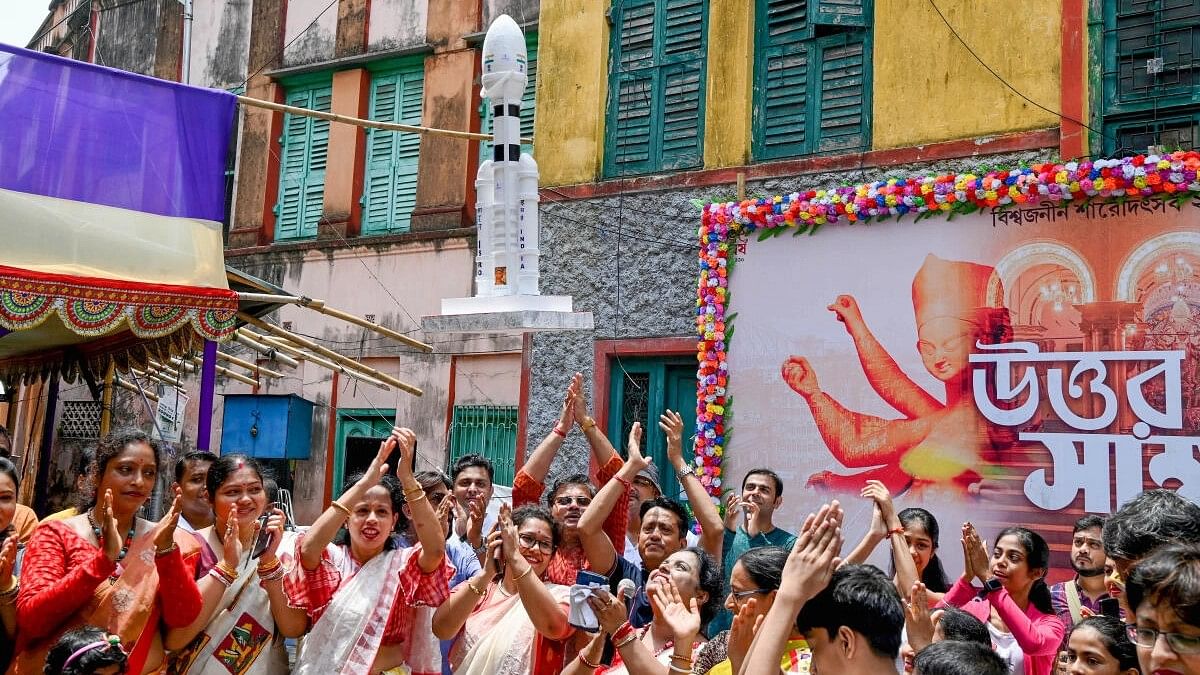 <div class="paragraphs"><p>Representative image of a Chandrayaan-3 model at a Durga Puja pandal.&nbsp;</p></div>