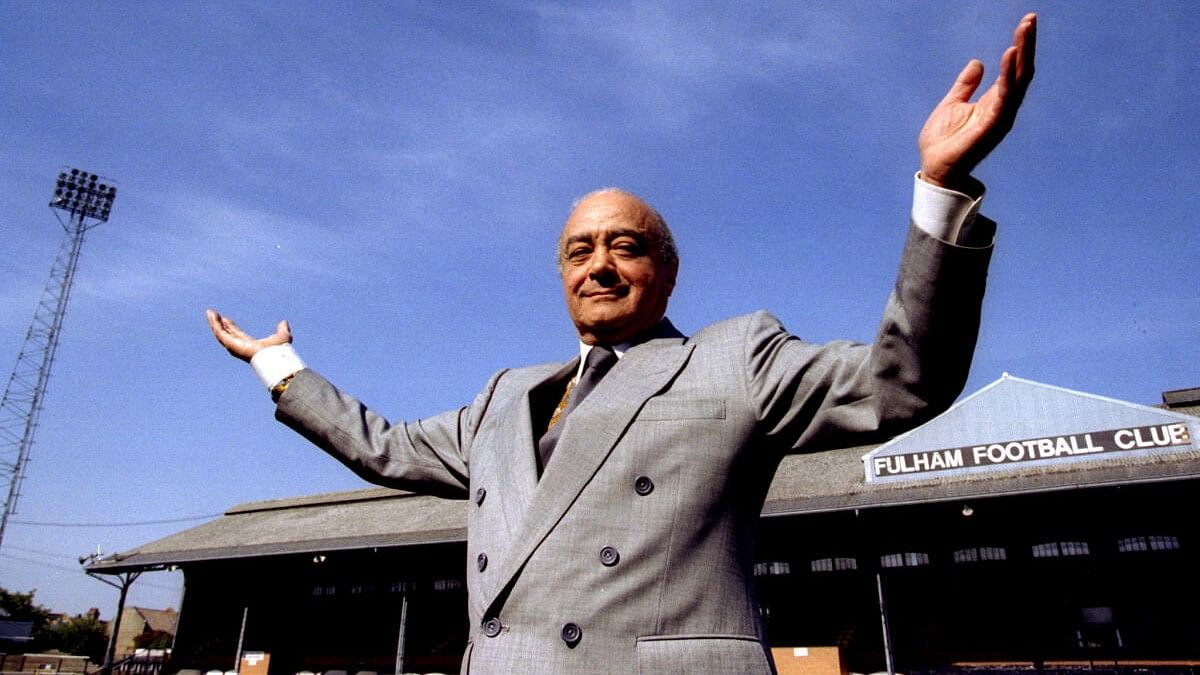 <div class="paragraphs"><p>Mohamed Al-Fayed stands in front of the east stand of Craven Cottage, home of Fulham Football Club Picture taken May 29, 1997.</p></div>
