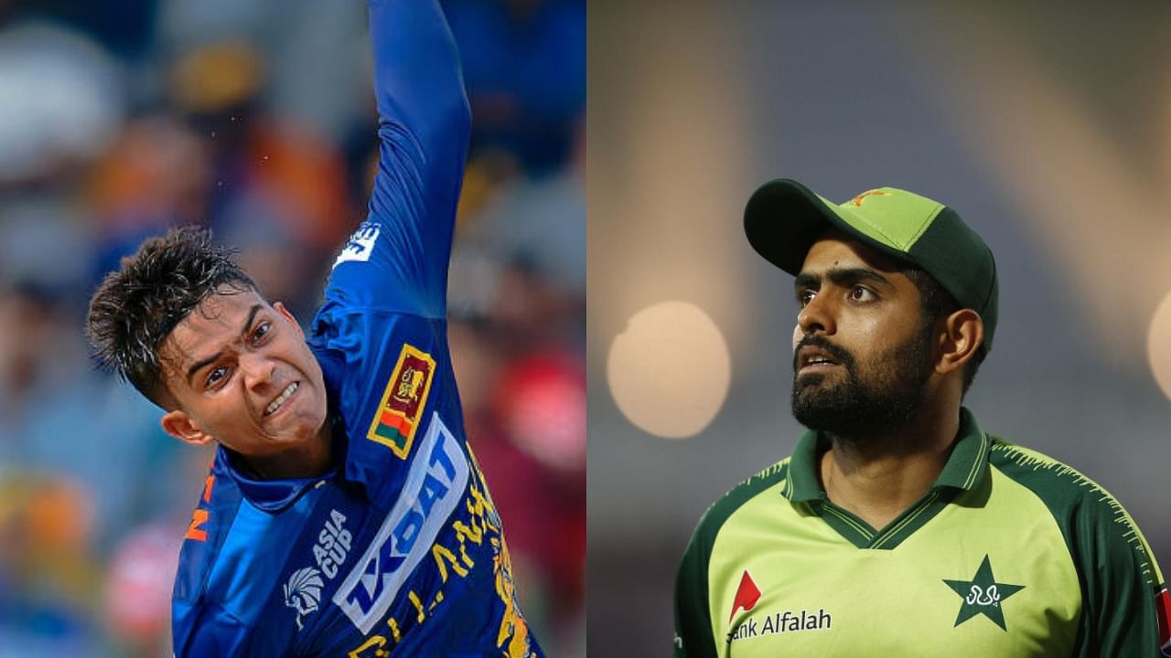 <div class="paragraphs"><p>Sri Lanka's&nbsp;Dunith Wellalage (left) and Pakistan's Babar Azam (right).</p></div>