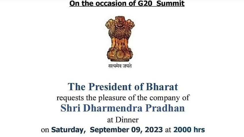 <div class="paragraphs"><p>A image of the invitation by the 'President of Bharat' sent to leaders for the G20 summit in New Delhi.</p></div>