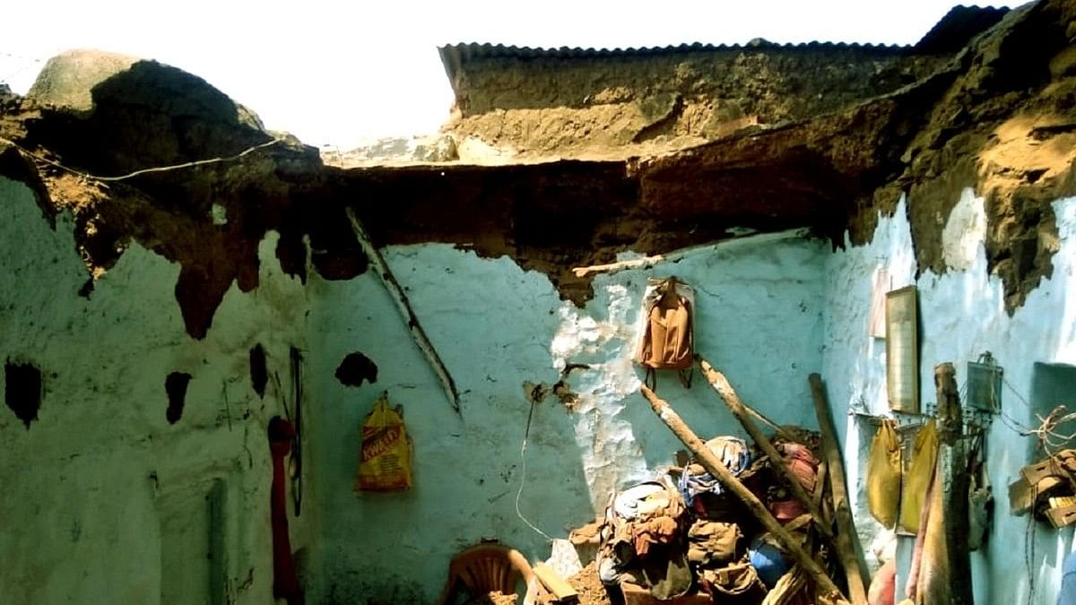 <div class="paragraphs"><p>Representative image of a collapsed thatched roof.</p></div>