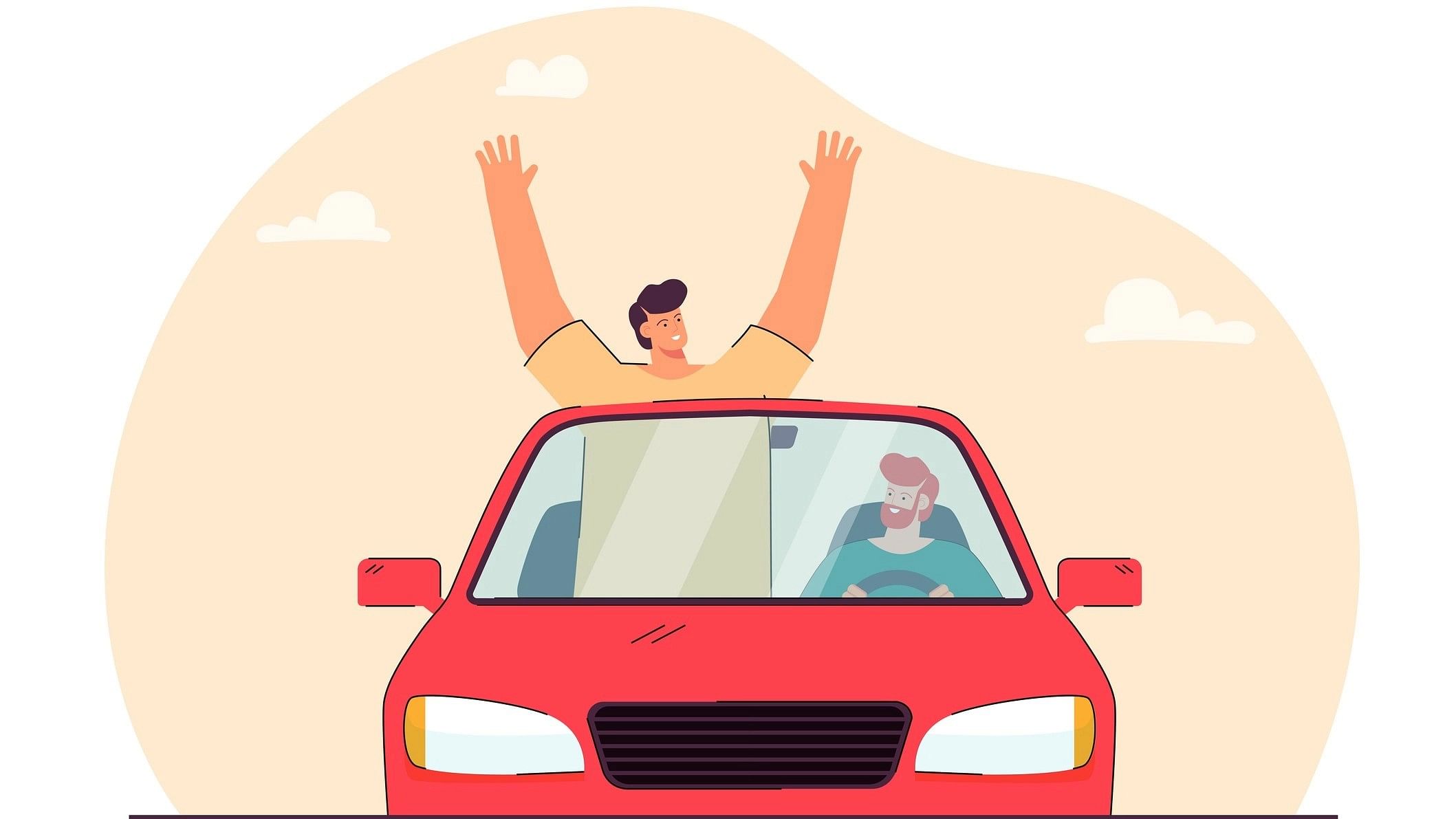 <div class="paragraphs"><p>Representative image showing a person standing out of the car's sunroof.</p></div>
